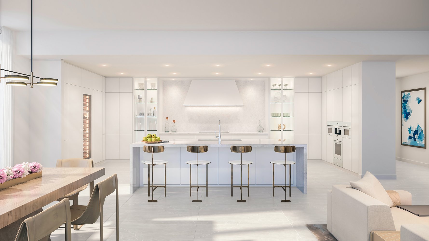 ALINA Residences, Boca Raton modern kitchen interior, chef‑ready layouts in luxury and ultra luxury condos; resale. Featuring design.