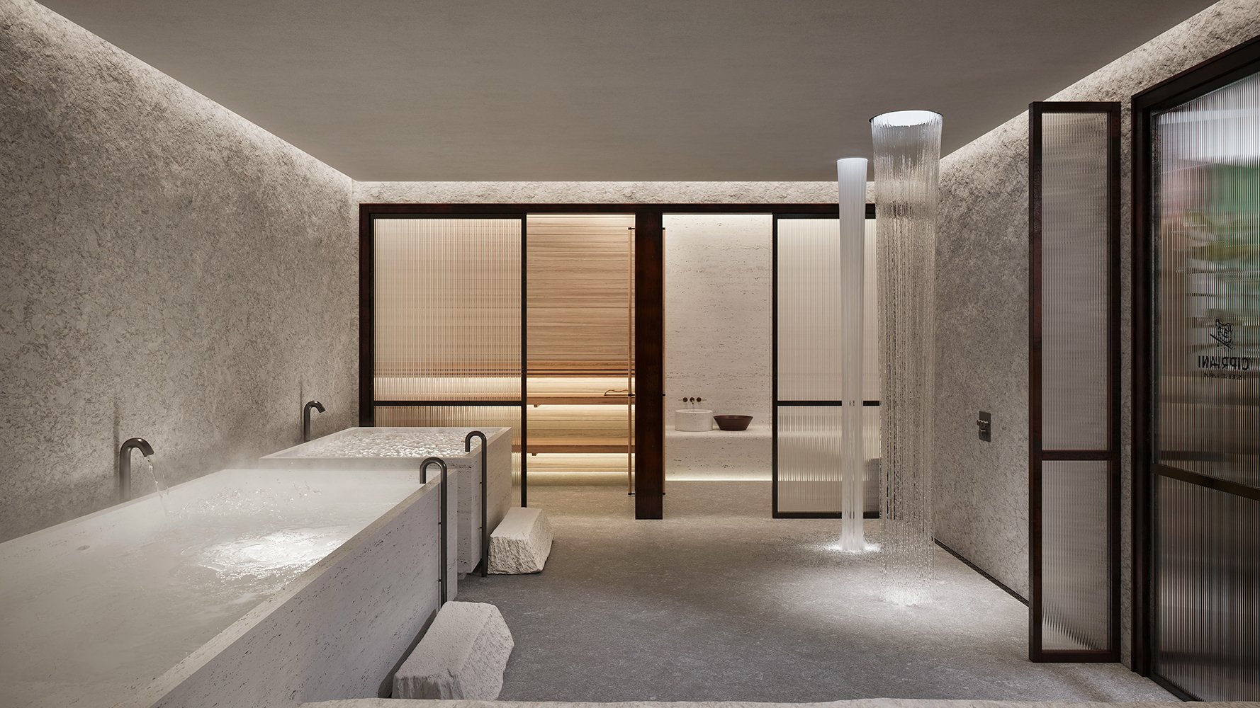 Cipriani Residences Brickell modern spa interior; luxury wellness retreat for ultra luxury preconstruction condos in Brickell, Miami. Featuring design.