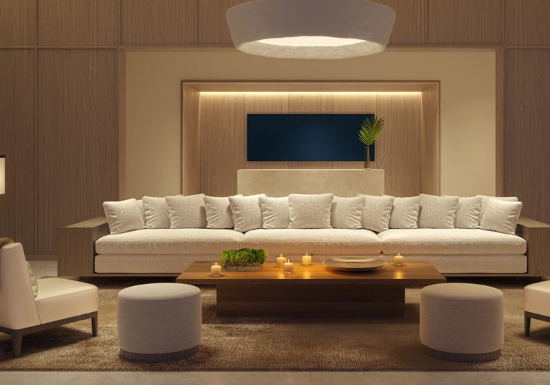 Edition Edgewater, Miami refined living room interior design, open plan in luxury and ultra luxury condos; preconstruction tower in Edgewater on Biscayne Bay. Featuring modern.