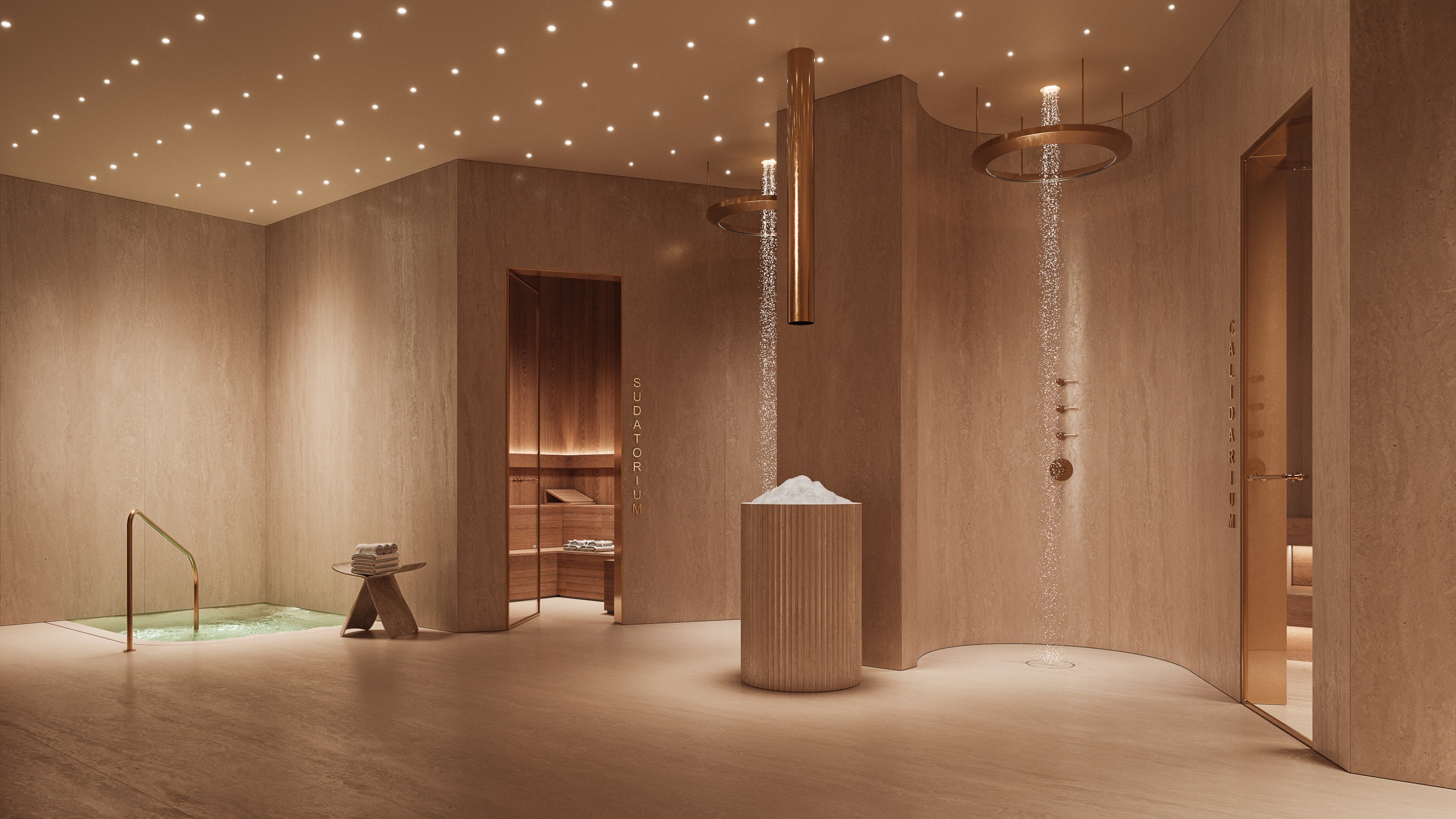 Four Seasons Coconut Grove spa relaxation lounge, serene retreat serving luxury and ultra luxury condos; preconstruction. Featuring interior.