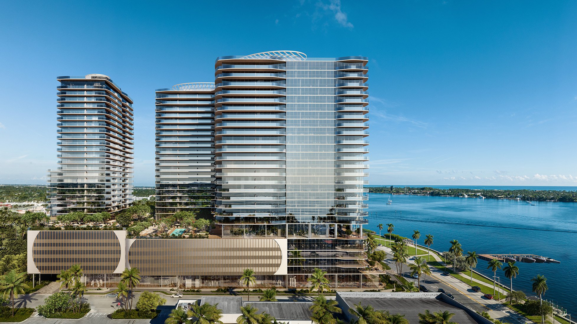 Olara in West Palm Beach presenting ultra luxury waterfront condominiums with expansive terraces and direct bayfront views.