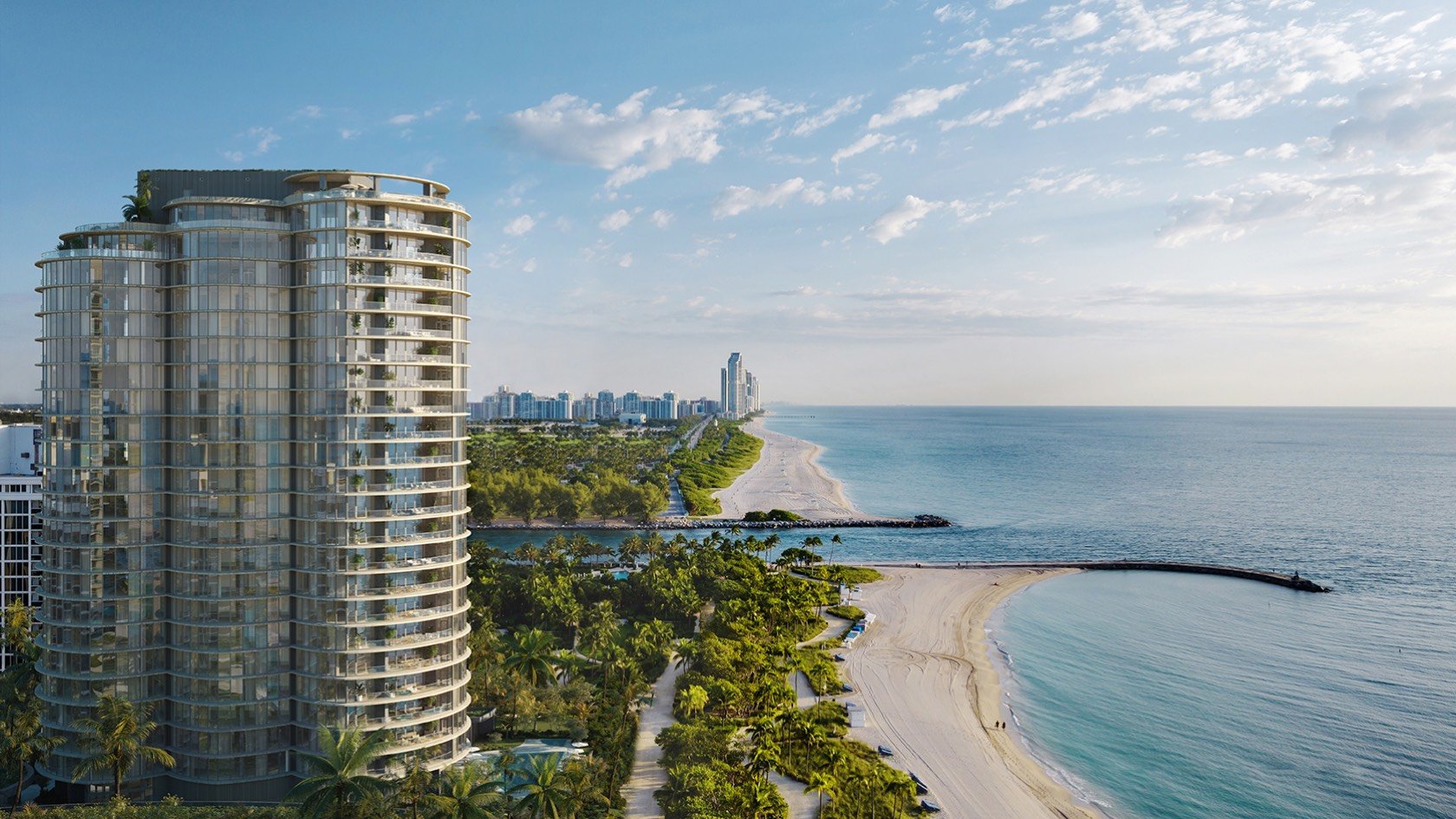 Rivage Bal Harbour, Bal Harbour Miami modern coastal high‑rise above the beach, exclusive address for luxury and ultra luxury condos; preconstruction.