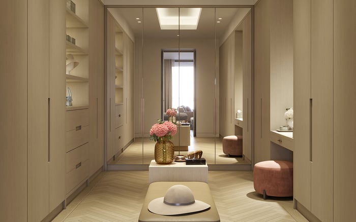 Assessing the Footprint of Walk-In Wardrobes Designed as Boutiques at Rosewood Residences Hillsboro Beach