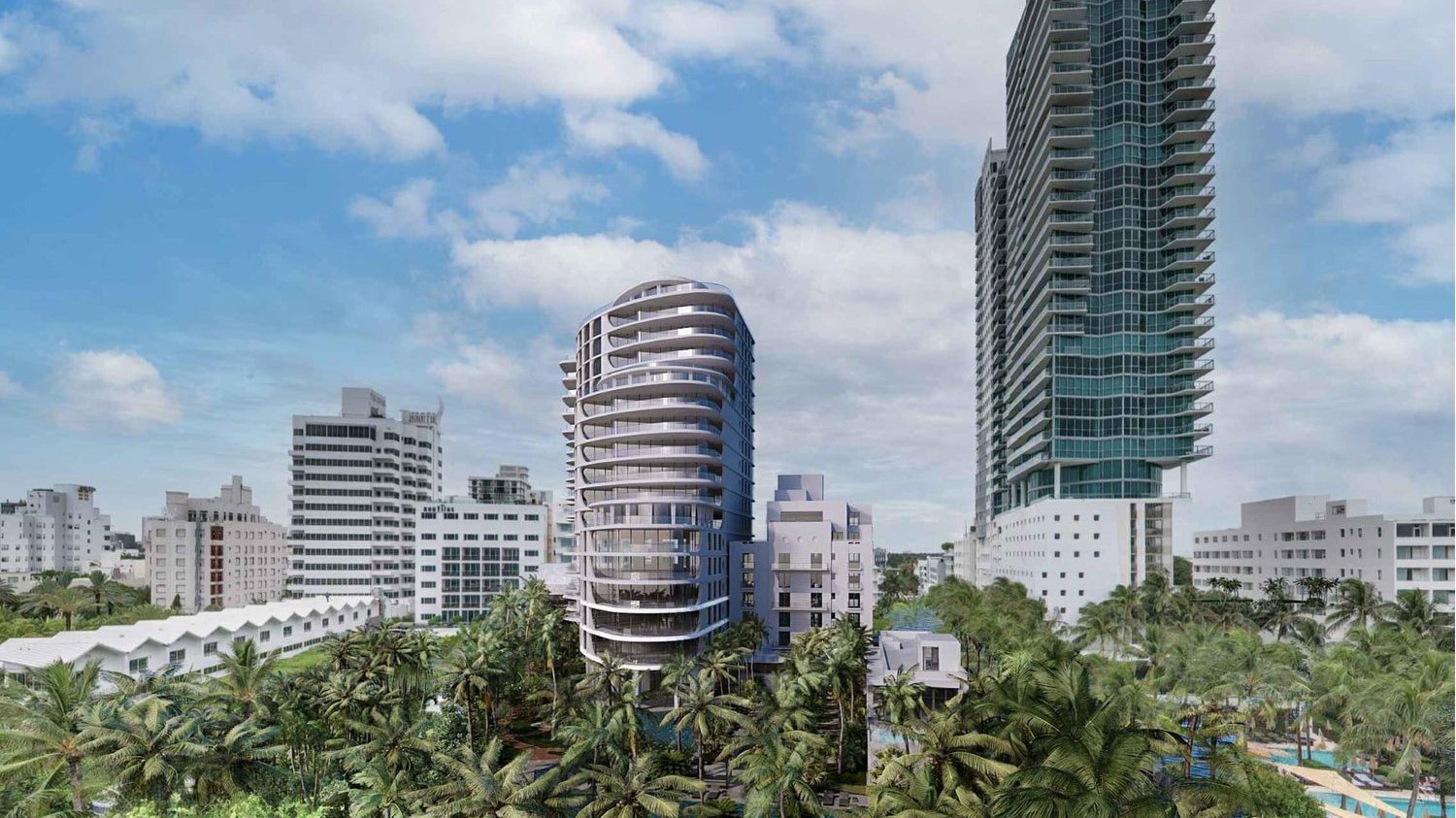 Shore Club, Miami Beach modern architecture over the urban landscape in South Beach, oceanfront address of luxury and ultra luxury condos; prime preconstruction opportunity.