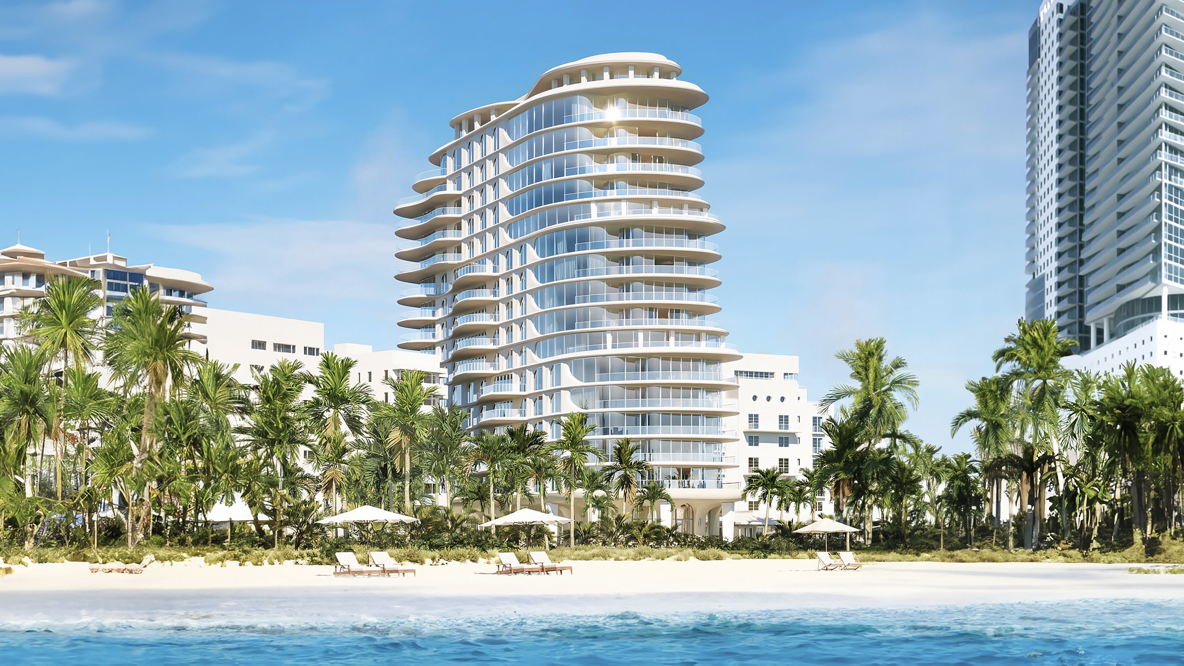 Shore Club, Miami Beach modern beachfront condo tower steps from the sand. South Beach setting for luxury and ultra luxury condos; exclusive preconstruction.