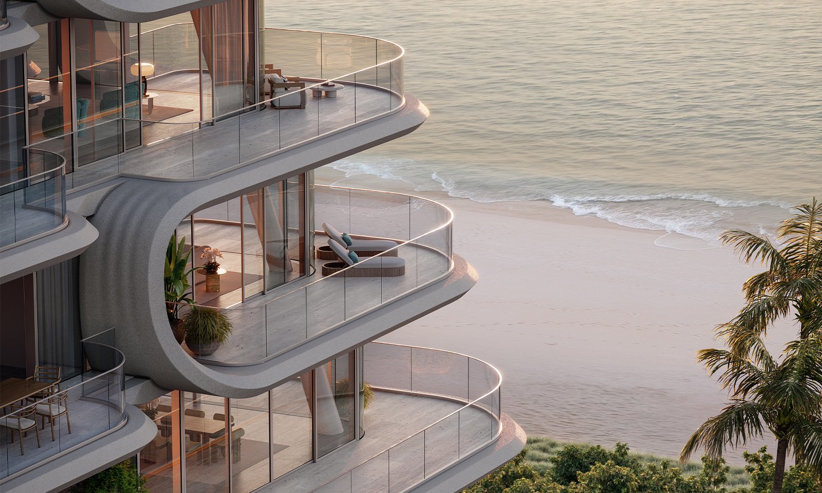 The Delmore, Surfside Miami oceanview condo balconies, sky‑level living in ultra luxury and luxury condos; preconstruction. Featuring modern.