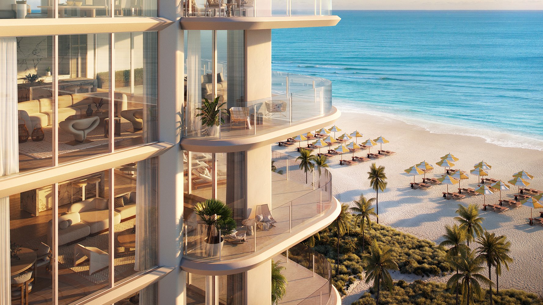 The Ritz‑Carlton South Beach ocean‑view residence above the beach, Miami Beach, luxury and ultra luxury condos; prime resale. Featuring condo.