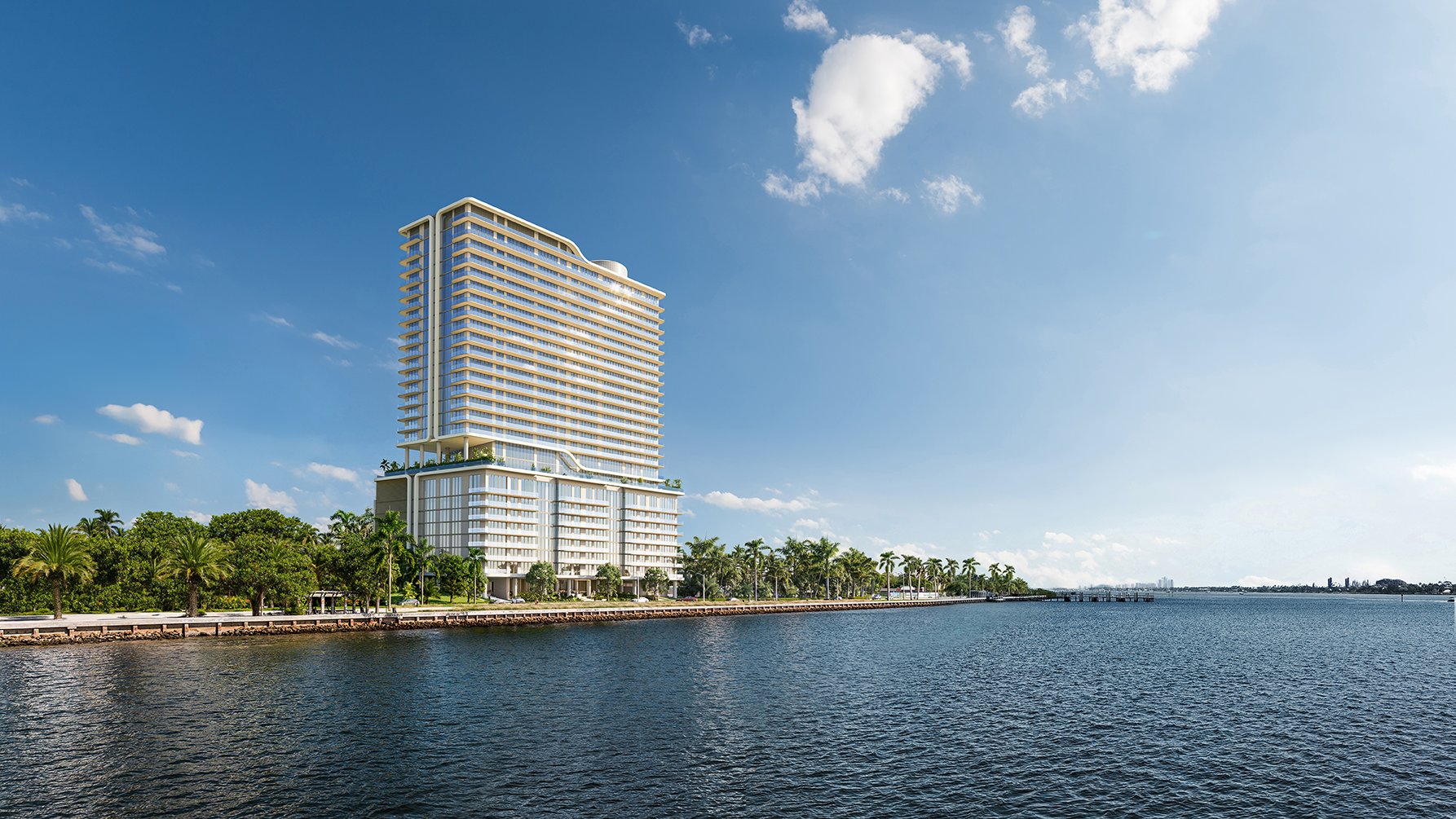 The Ritz‑Carlton West Palm Beach waterfront high‑rise building. West Palm Beach; iconic address of luxury and ultra luxury condos; preconstruction.