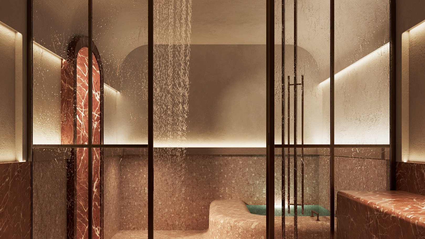 THE WELL Bay Harbor Islands spa interior. Bay Harbor Islands, Miami; wellness amenities for luxury and ultra luxury condos; preconstruction. Featuring luxurious.