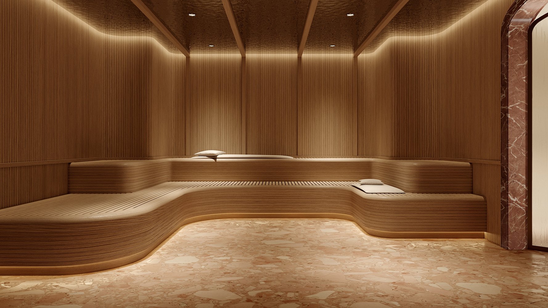THE WELL Bay Harbor Islands, Miami spa interior design with treatment lounge, wellness sanctuary for luxury and ultra luxury condos; preconstruction. Featuring modern.
