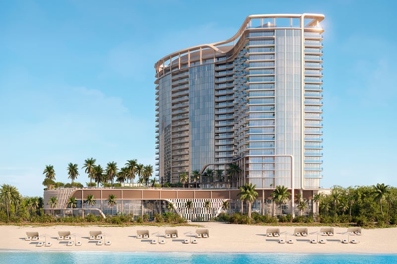 W Pompano Beach Residences oceanfront hotel property exterior, showcasing luxury and ultra luxury preconstruction condos on the beach. Featuring beachfront.