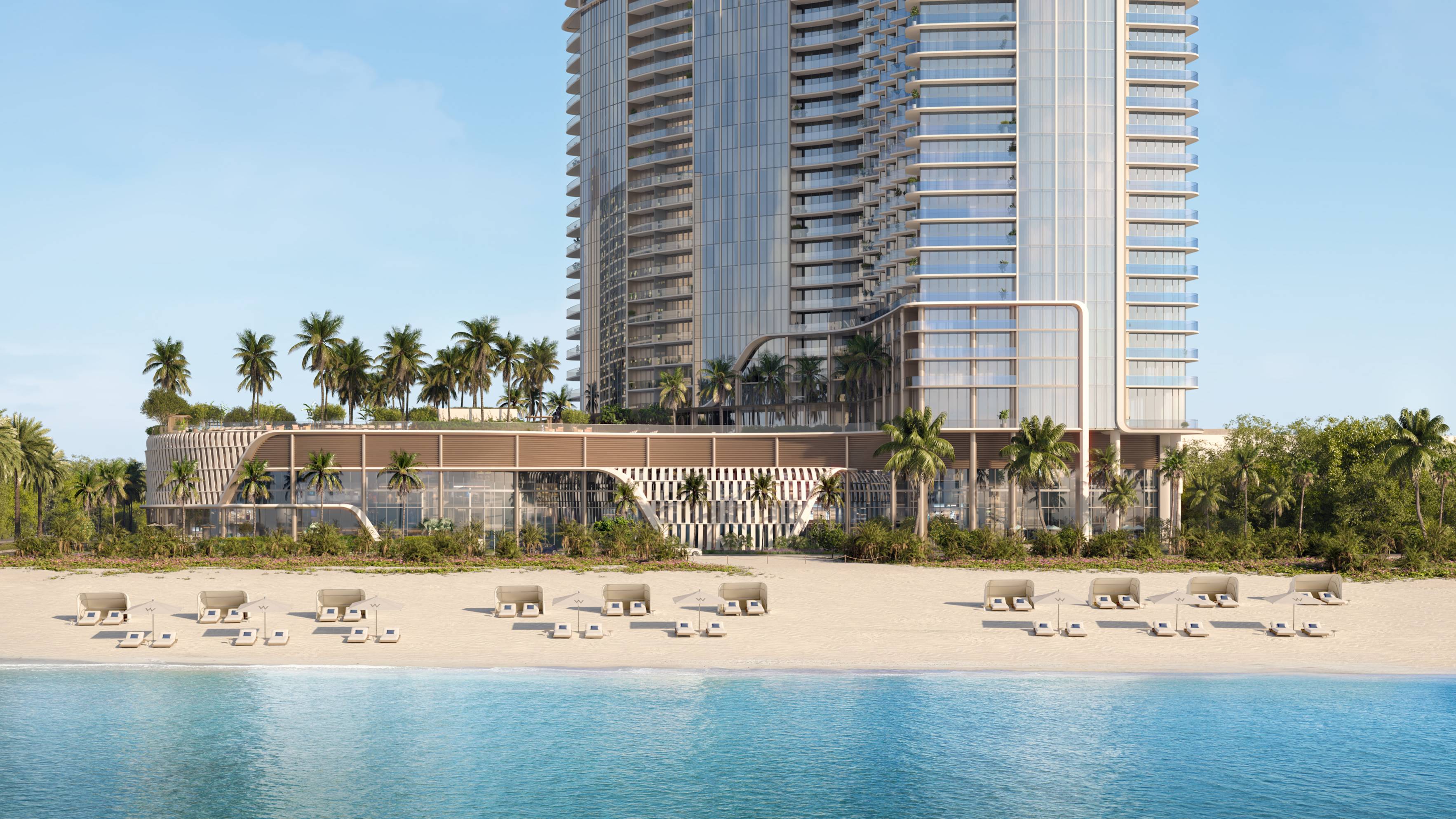 W Pompano Beach Residences beachfront resort architecture, showcasing luxury and ultra luxury preconstruction condos in Pompano Beach.
