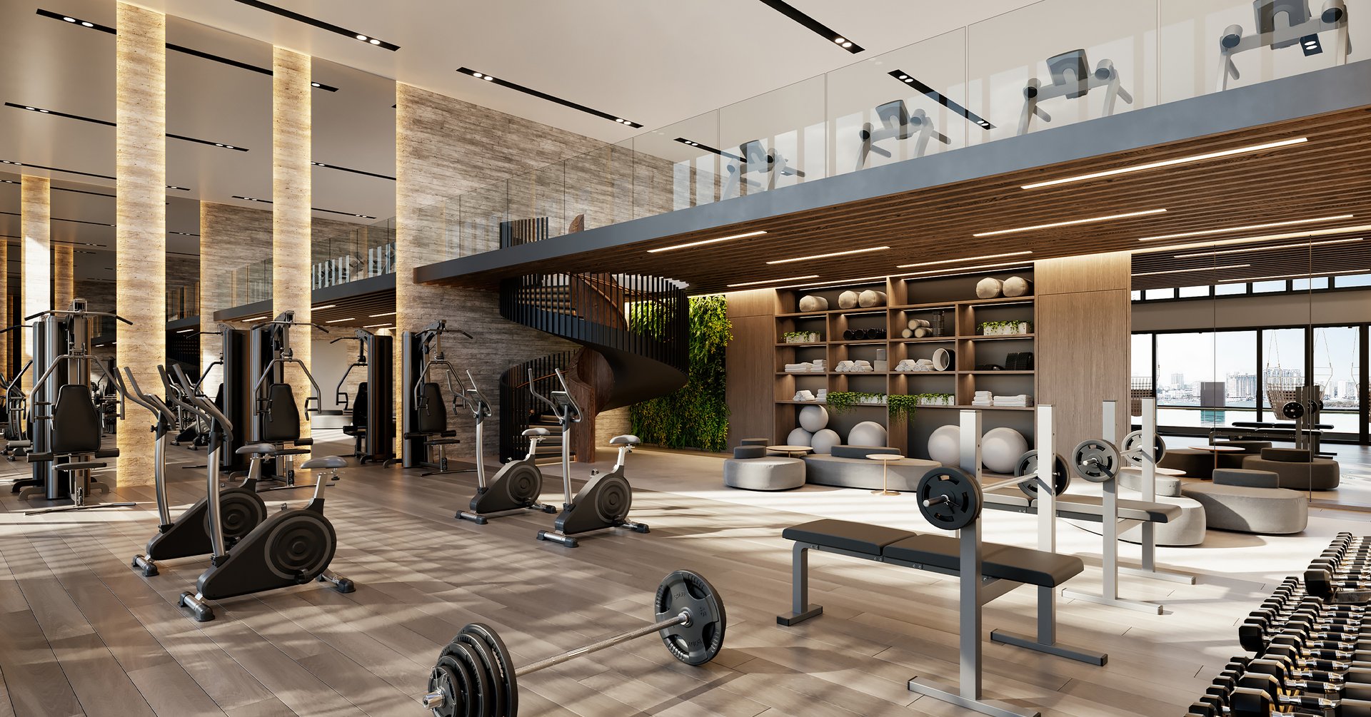A state-of-the-art fitness & wellness center with everything needed for a complete workout, and a luxurious spa for a relaxing session.