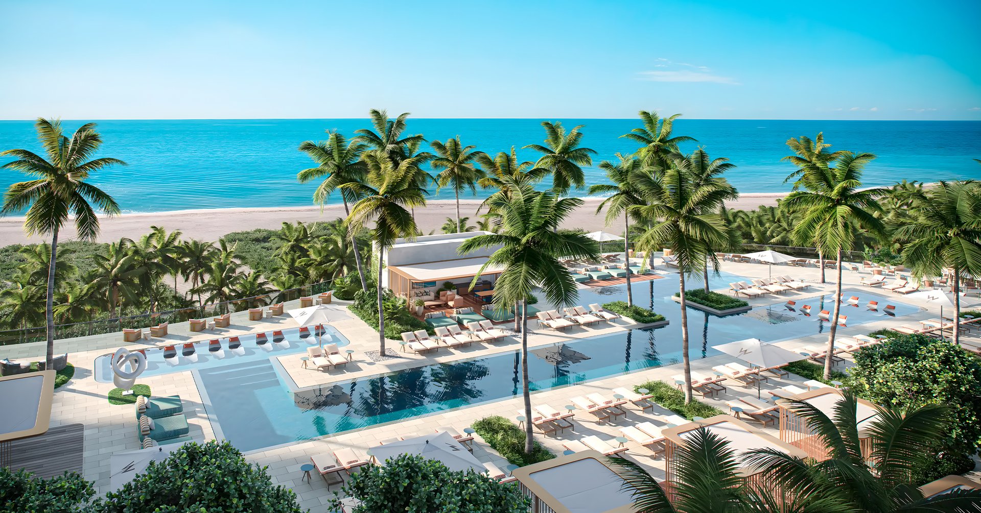 A 60,000-square-foot oasis featuring a resort-style pool, inviting Jacuzzi, private cabanas for relaxation, and invigorating Pickleball and Padel courts.