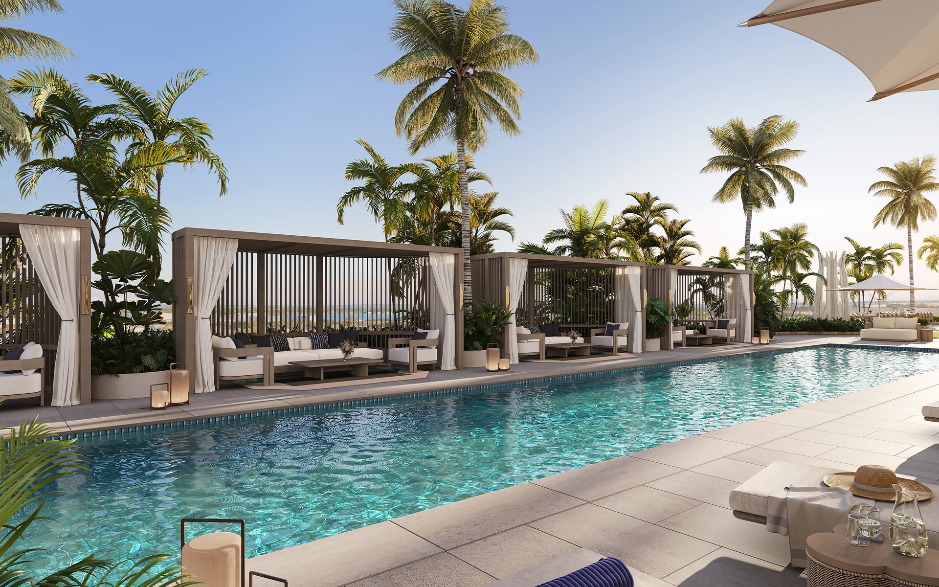 The upper deck offers an exquisite outdoor haven for relaxation and recreation. Complete with a lavish swimming pool, dedicated attendants, and delectable food and beverage selections, residents can unwind in style.