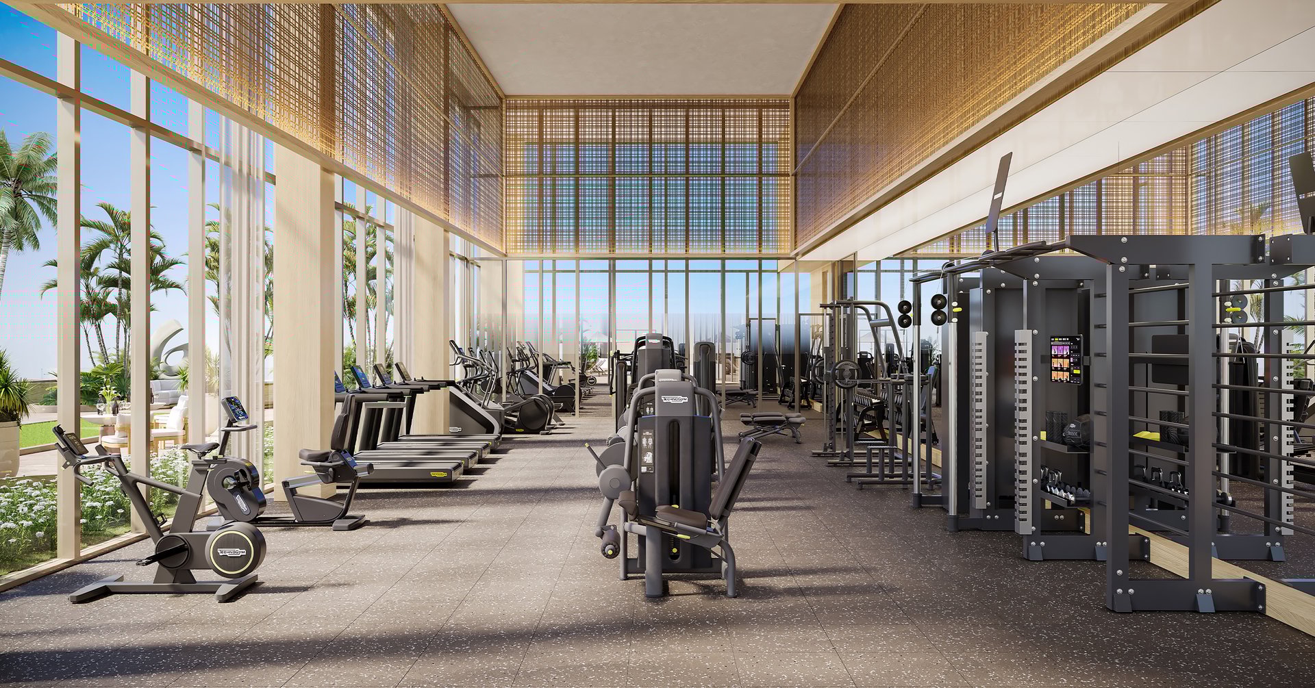 The exceptional spa boasts dedicated treatment rooms and on-demand services, ensuring utmost relaxation. The state-of-the-art gym, paired with a modern fitness studio, caters to various exercise needs. Separate men's and women's steam rooms and saunas are available.