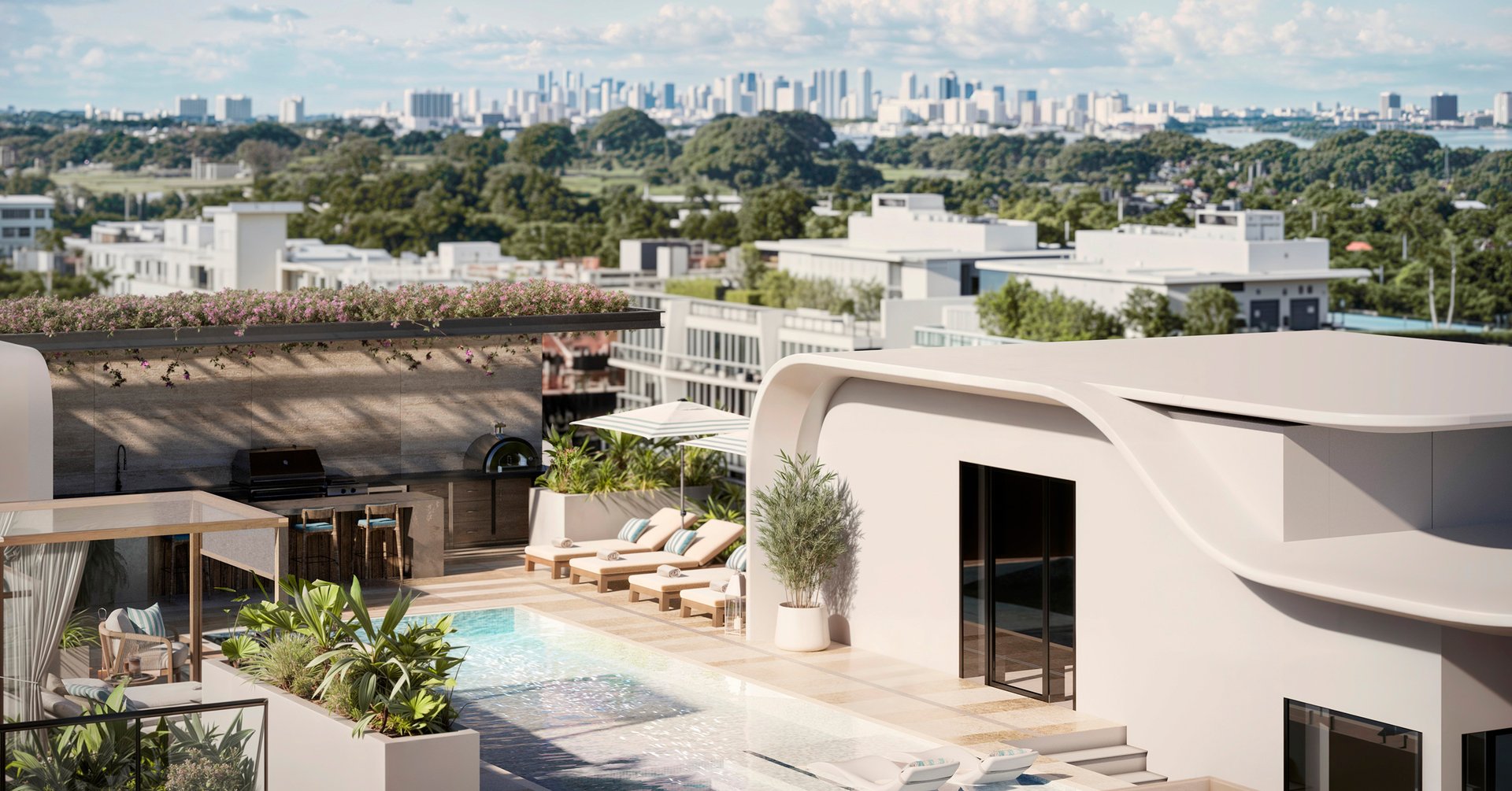 Dedicated hosting areas invite gatherings that feel effortless and discreet, anchored by a summer kitchen and BBQ for al fresco dining. Secure entry and private elevator access keep arrivals seamless, while generous terraces extend entertaining into open air year-round with ease.