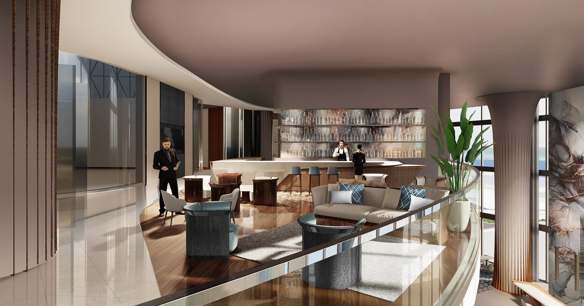 A private restaurant with an exclusive lounge and a whiskey bar overlooking the ocean to provide the best experience. Dining services are always available.