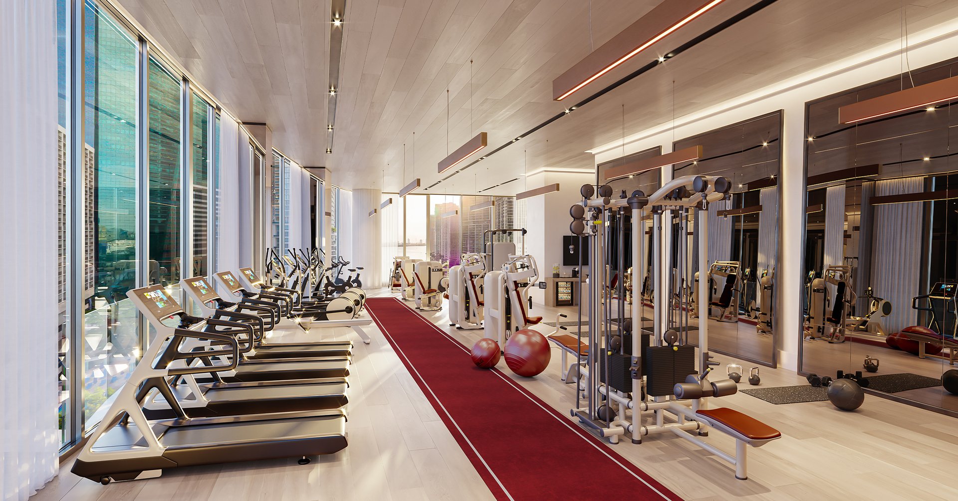 Residents at Baccarat will enjoy the state-of-the-art fitness center with Hammam spa, treatment rooms, and the latest workout equipment.