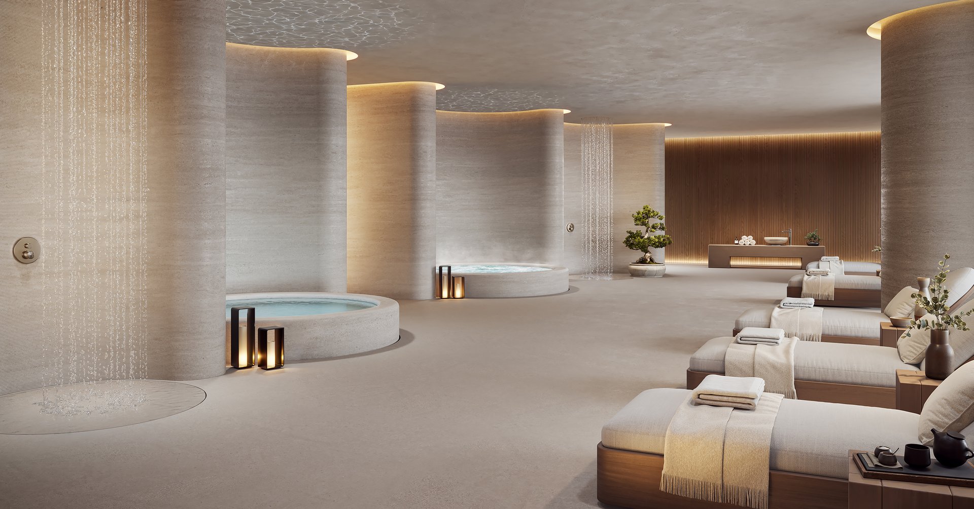 A holistic spa and modern fitness studio transform well-being into a daily ritual. Thoughtfully designed spaces for movement, recovery, and quiet reflection promote balance amid the energy of the city.