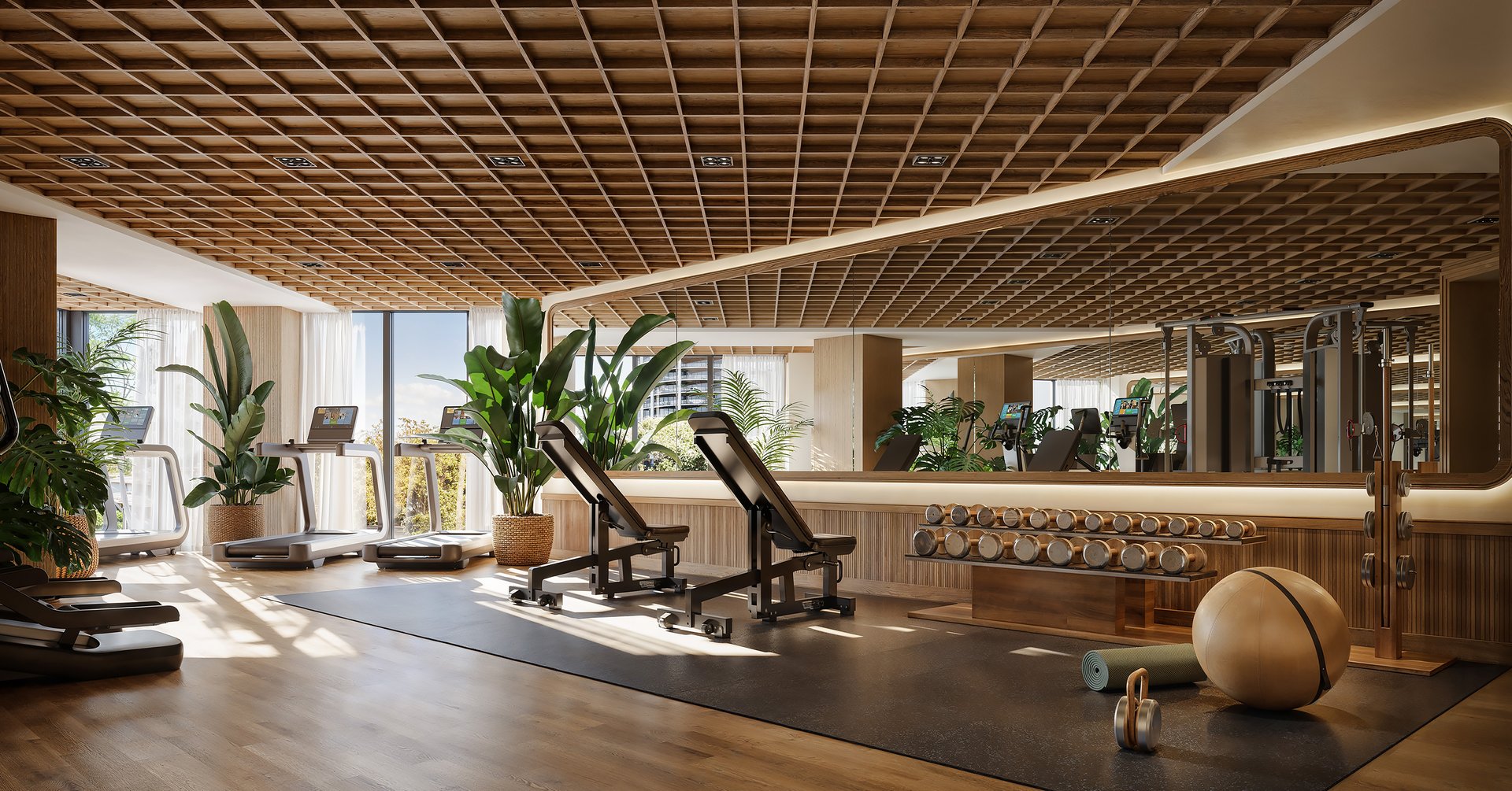Over 11,000 Sq. Ft. of fitness and wellness club with cafe, social, and coworking spaces that include a fresh juice and organic snack bar.