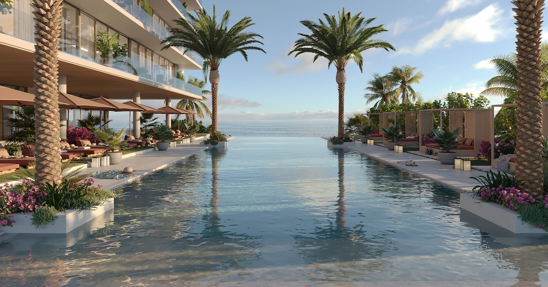 Indulge in the comfort of a sunset pool, complete with exceptional food and beverage services, and a fully-equipped outdoor kitchen. Pamper yourself in the spa, which incorporates a range of facilities, including saunas, hammams, hydro pools, and cold plunge pools.