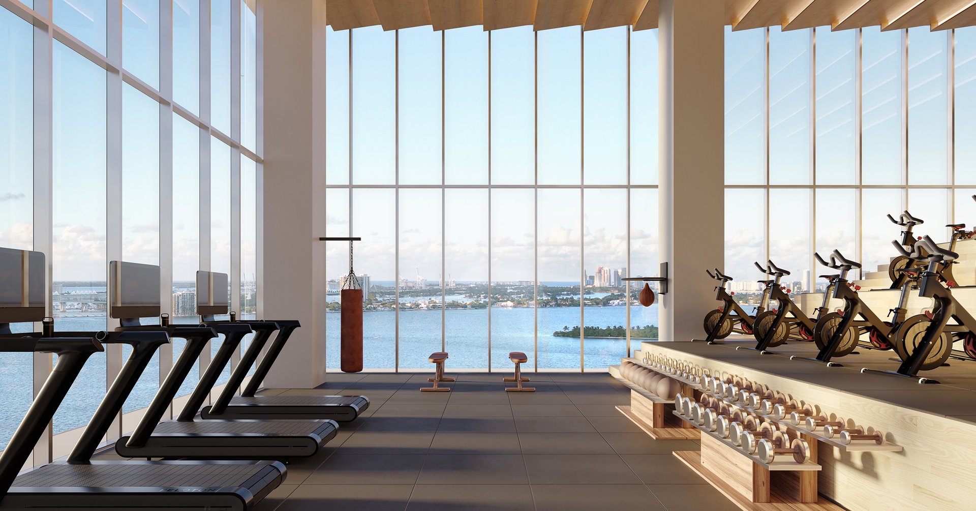 A state-of-the-art fitness center and outdoor zen garden, as well as a serene yoga room to cater to all wellness needs. Unwind and rejuvenate in the spa area, featuring a cold plunge, massage rooms, a hammam and sauna, meticulously designed for a tranquil and luxurious session.