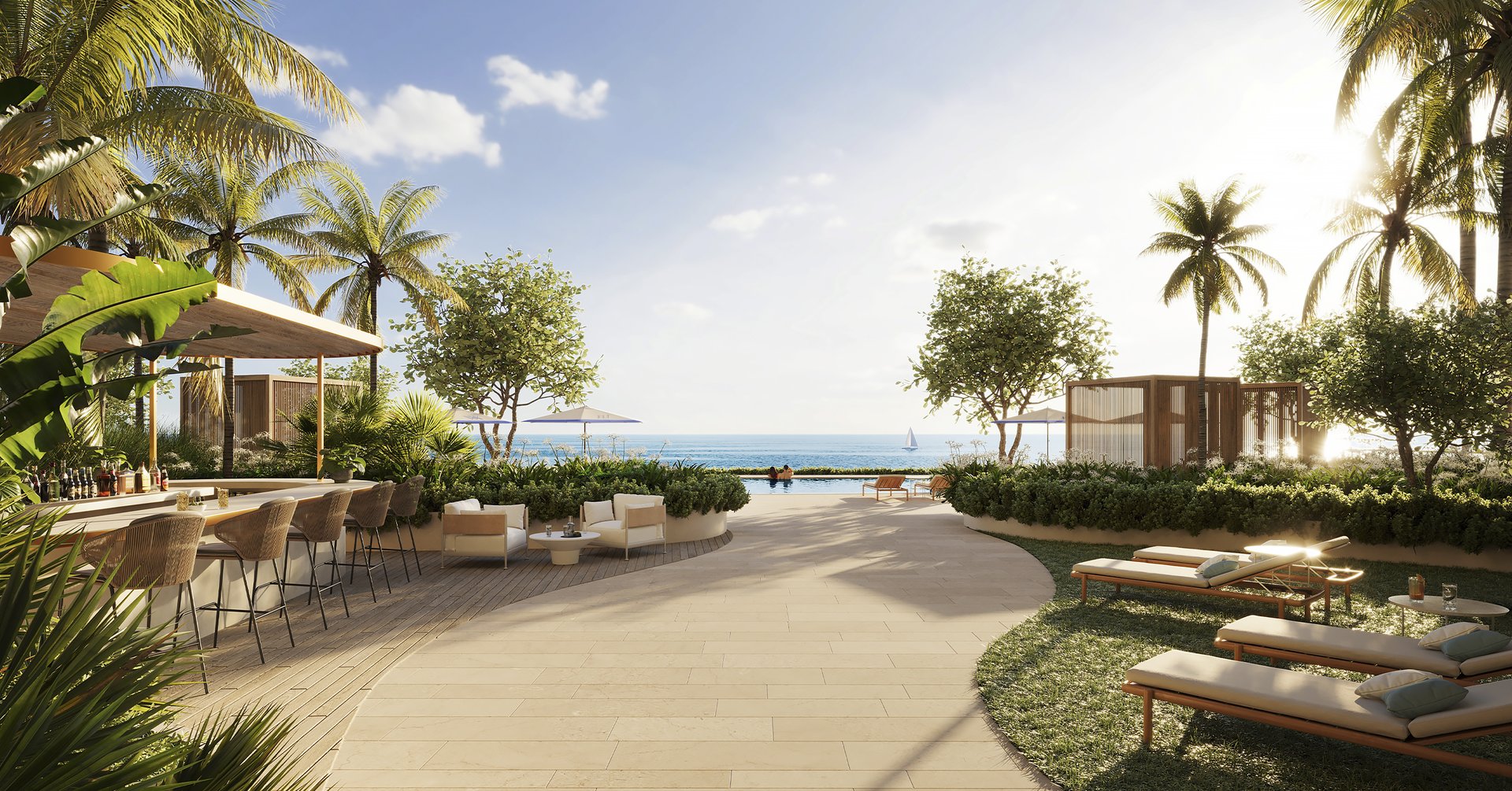 200 feet of pristine beachfront access, complemented by a charming beachside cafe and dedicated beach services, ensuring a delightful oceanside lifestyle.