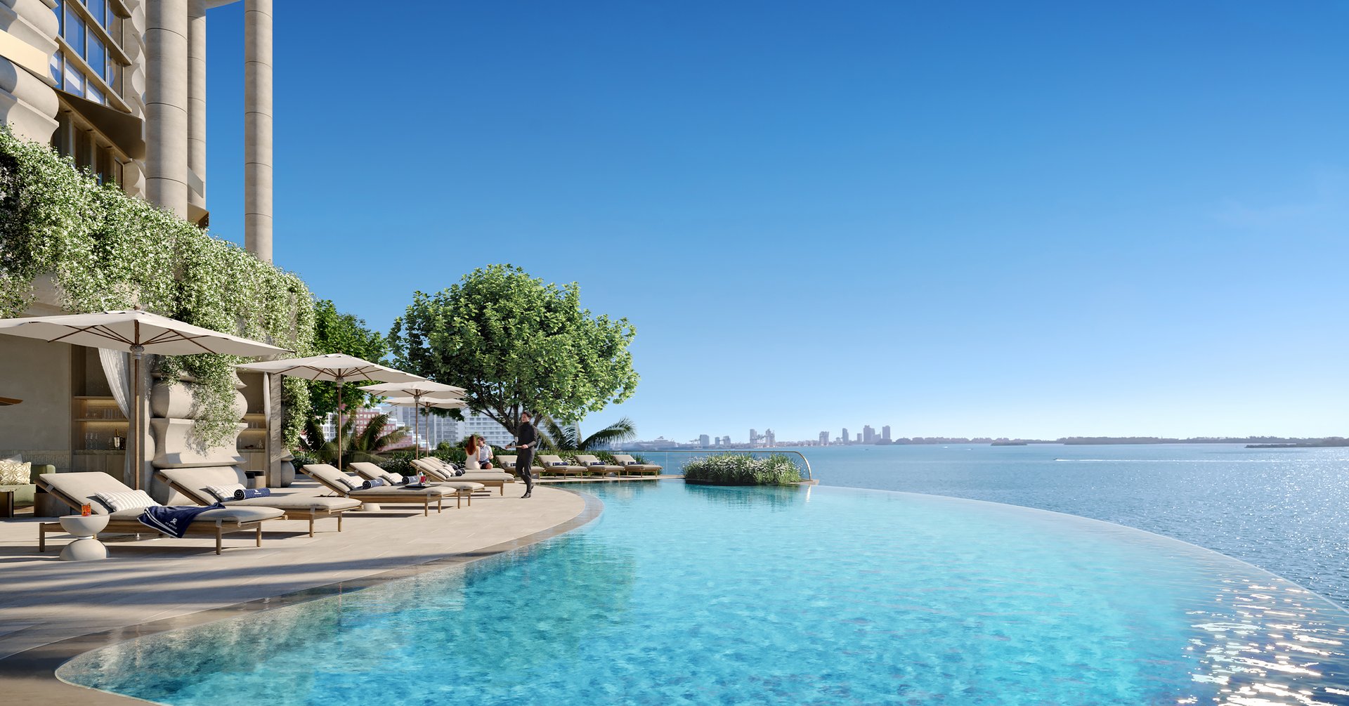 The commission unites Robert A.M. Stern Architects, whose work has long defined modern classicism in residential architecture, with Rockwell Group, known for interiors of refined hospitality pedigree. Enea Garden Design extends that authorship across the bayfront grounds and terraces. Related Group and Integra Investments complete the consortium behind one of South Brickell’s most closely held waterfront addresses.