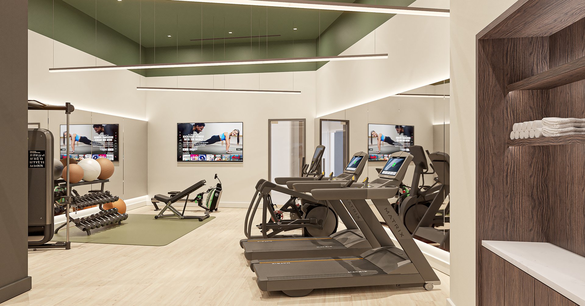 Featuring a state-of-the-art fitness center, residents can enjoy a premium workout experience tailored to their health and wellness needs.