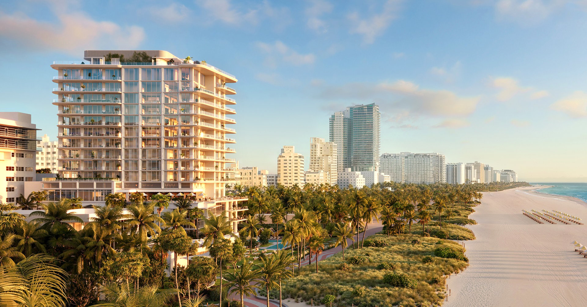 From its oceanfront position at 1671 Collins Avenue in South Beach, the penthouse holds direct shoreline frontage within one of Miami Beach's most established residential enclaves. Miami Beach's marinas and private club culture sit nearby, while Opa-locka Executive Airport, Miami International Airport, Downtown Miami, and Brickell keep private aviation and international commerce within easy reach. The address offers the rare combination of beachfront discretion and immediate metropolitan access.