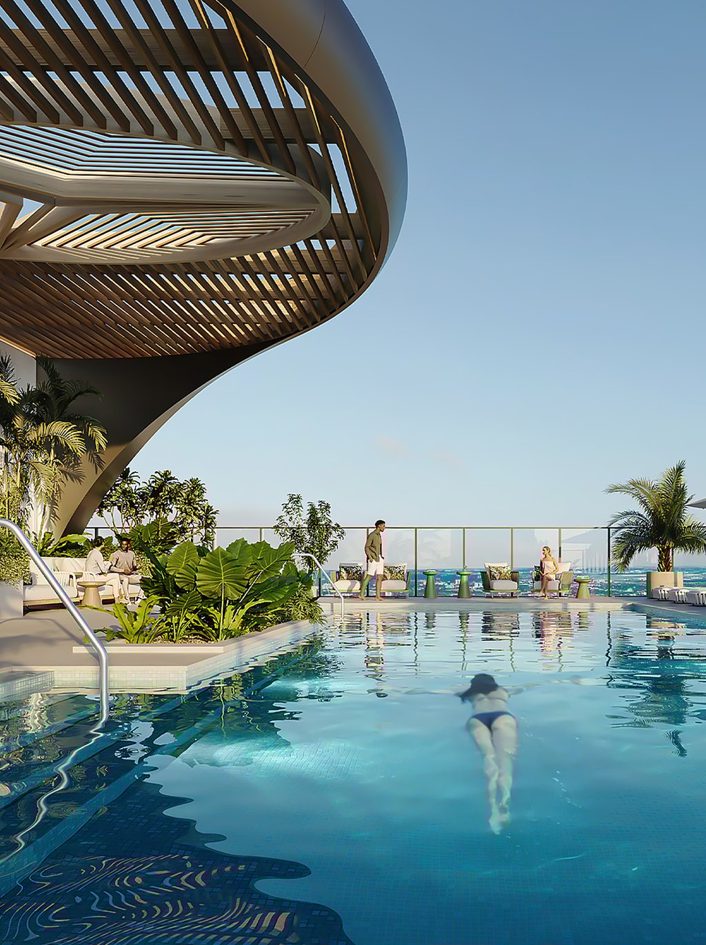 Mercedes-Benz Places features a luxurious pool and spa, providing relaxation and rejuvenation. The serene pool area offers a refreshing retreat, while the top-notch spa services create the perfect haven for unwinding.