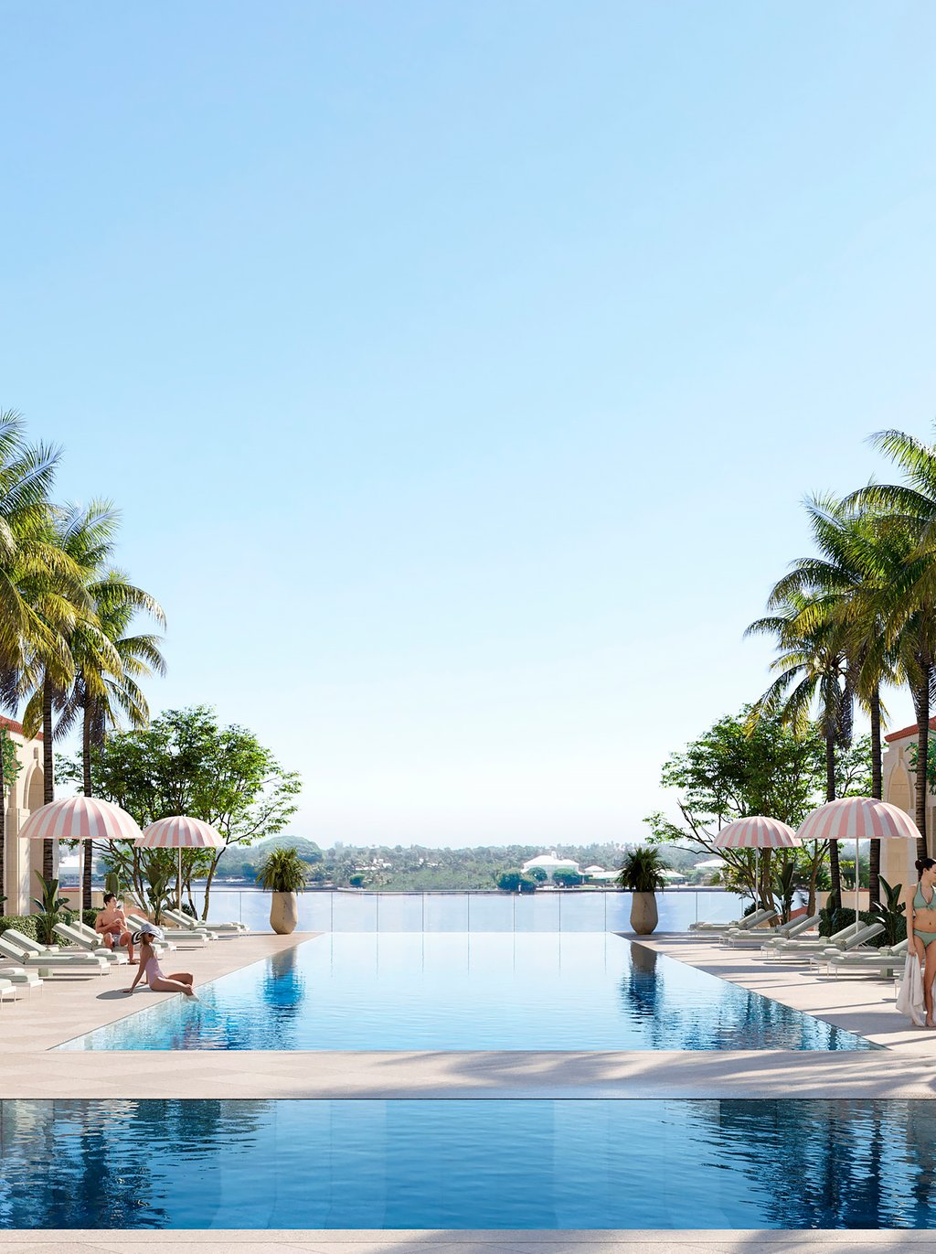 A resort-caliber deck pairs a 82 ft lap pool with a sun-shelf lounge pool, private cabanas, and an oversized whirlpool. Landscaped gardens and shaded seating create a relaxed setting for quiet mornings, afternoons by the water, and sunset gatherings, with attentive service throughout the day.