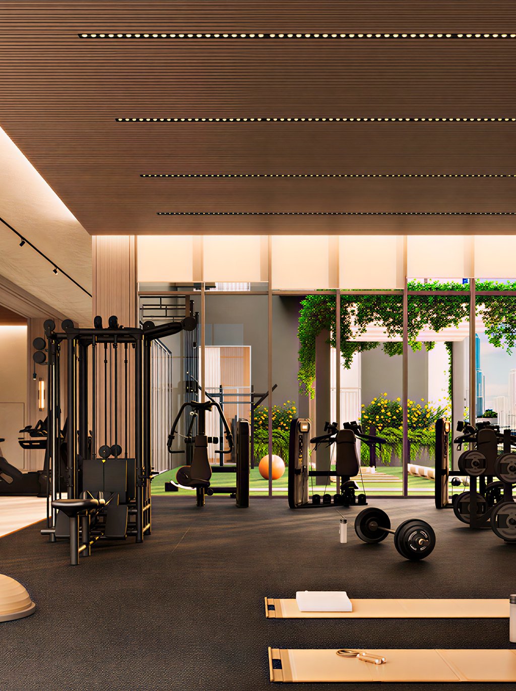 A state-of-the-art fitness center supports strength and cardio training, complemented by dedicated studios for yoga and mindful movement. Sauna-style recovery, meditation areas, and spa-inspired treatment spaces encourage balance, helping residents reset and recharge daily after the pace of downtown Miami.