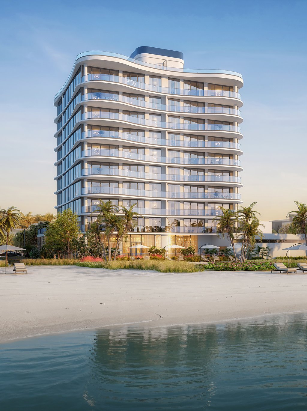 Ocean 580 offers residents a private beachfront experience with exclusive loungers. This rare amenity provides the perfect retreat to enjoy sun, sand, and sea in a truly serene setting.