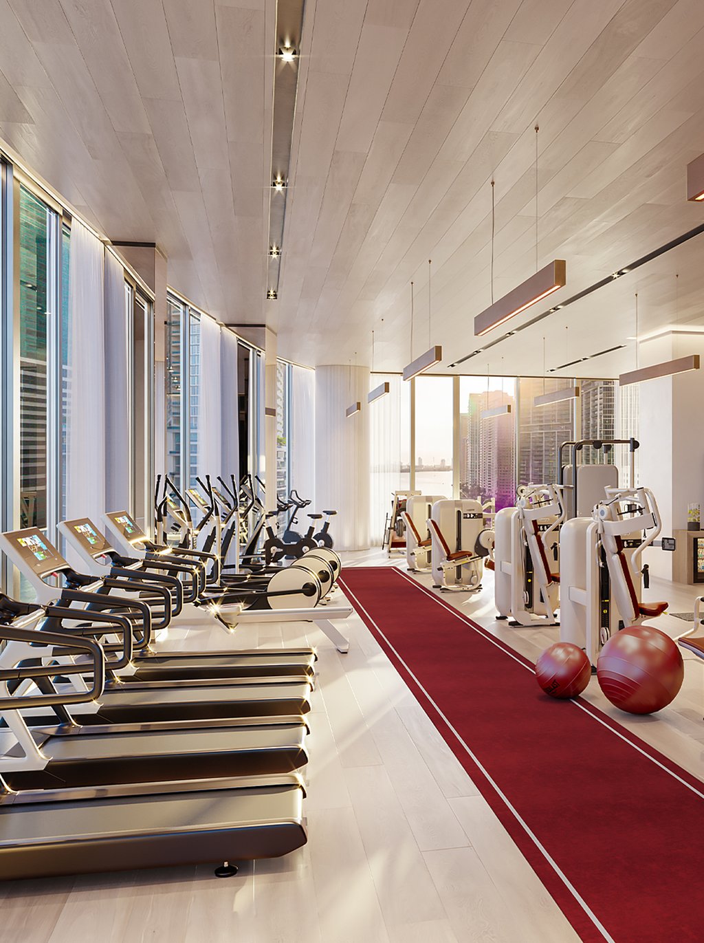 Residents at Baccarat will enjoy the state-of-the-art fitness center with Hammam spa, treatment rooms, and the latest workout equipment.