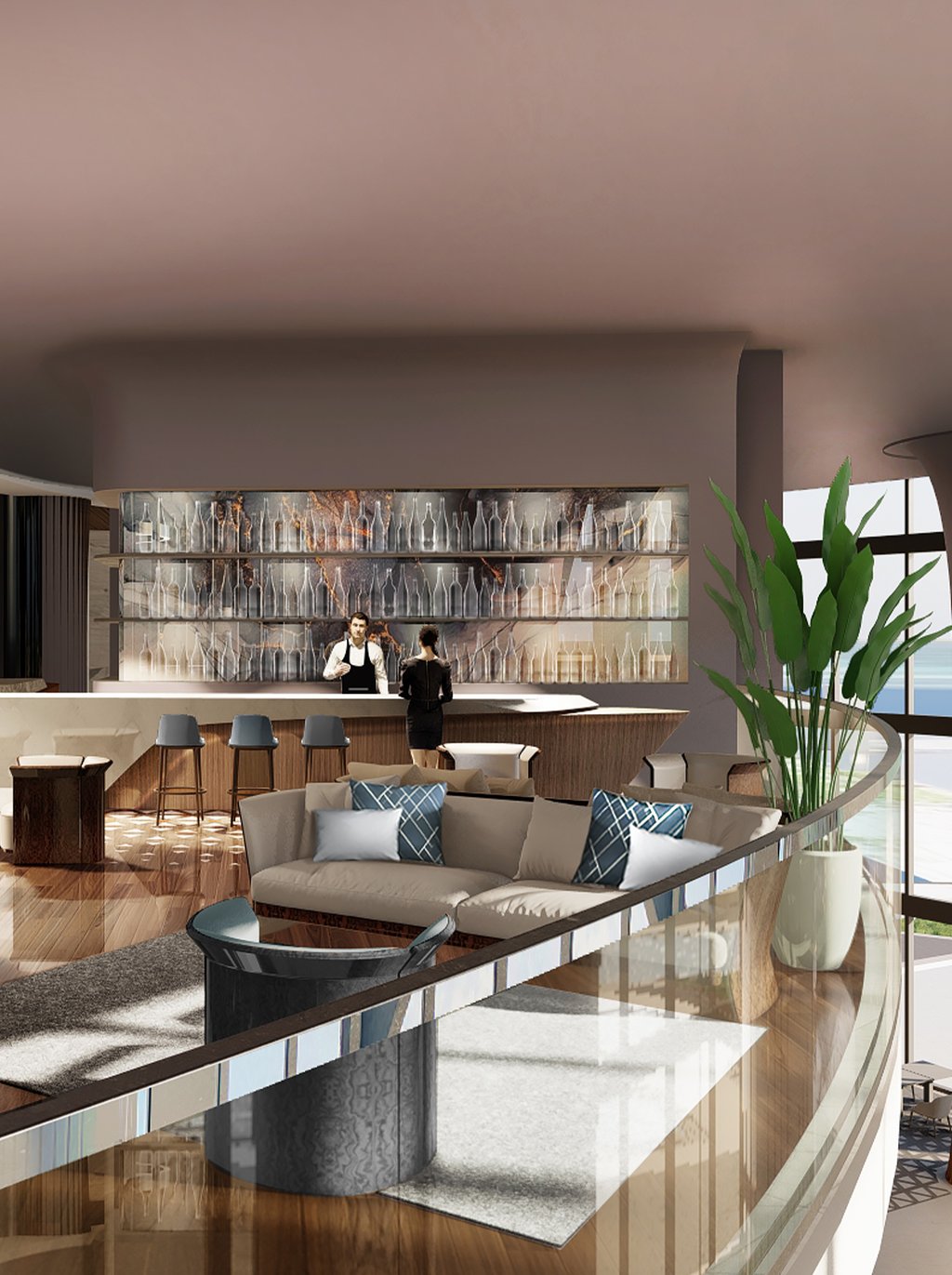 A private restaurant with an exclusive lounge and a whiskey bar overlooking the ocean to provide the best experience. Dining services are always available.