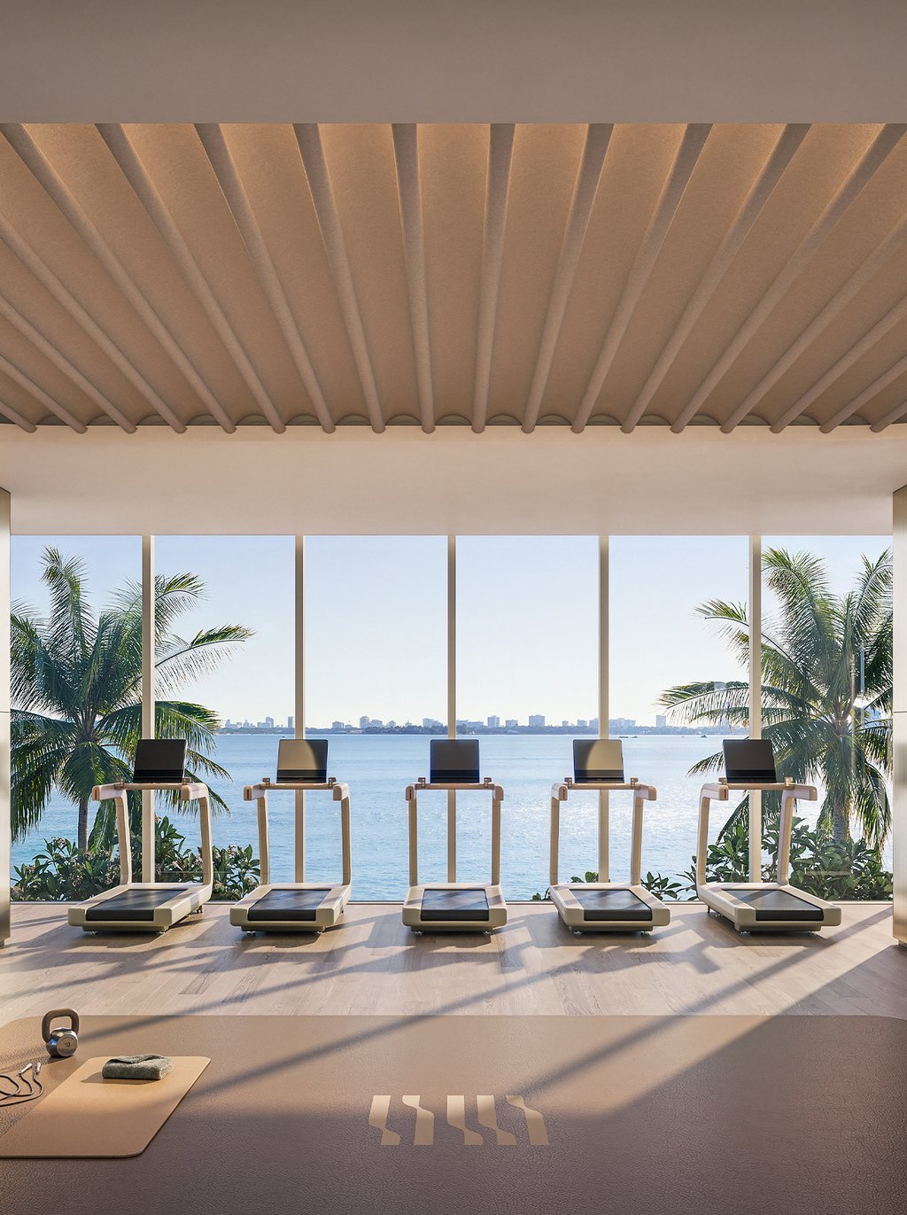 A dedicated fitness center and movement studio support personalized routines through circuit-based training and spaces designed for daily consistency. The wellness approach encourages strength, mobility, and longevity, giving residents refined environments to maintain balance while staying connected to the energy of the bay.