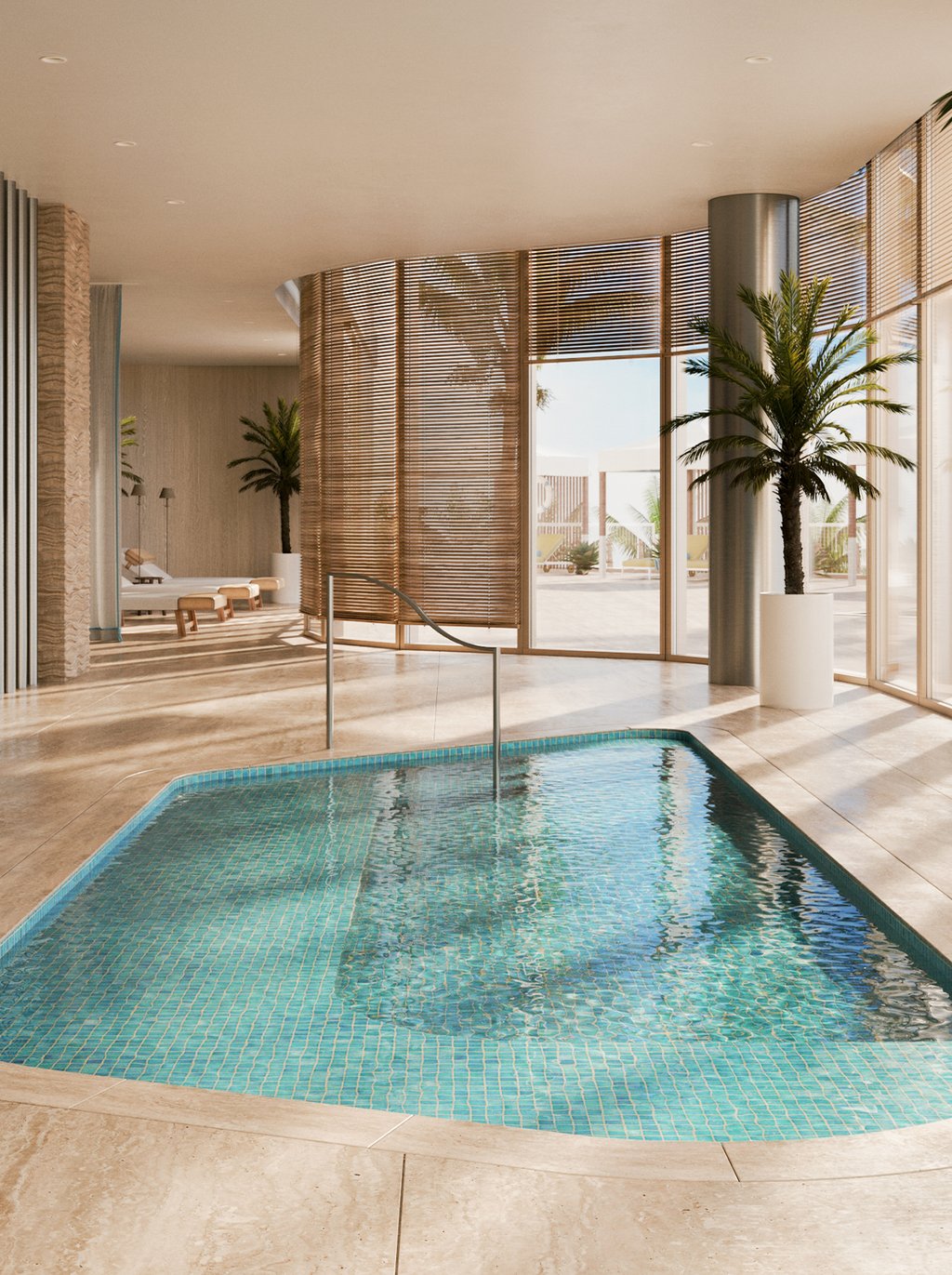 The state-of-the-art Fitness and Wellness center features a cutting-edge gym, a dedicated studio room, revitalizing spa treatment rooms, and a unique water experience. Personalized wellness programs and skilled personal trainers are available for support.