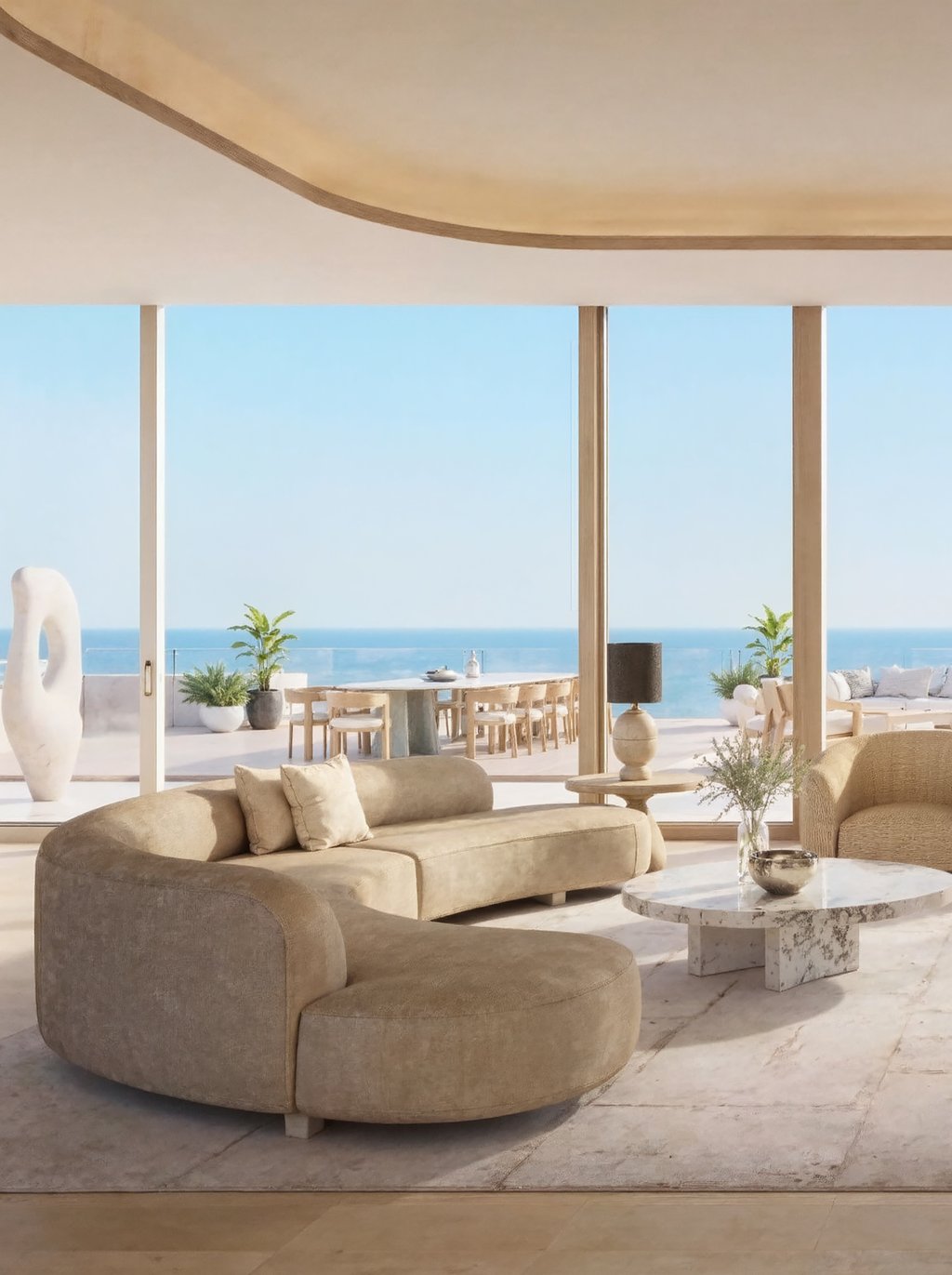 Set on Level 18 at The Perigon Miami Beach, the Upper Penthouse brings OMA’s oceanfront architecture, interiors by Tara Bernerd & Partners, and landscape by Gustafson Porter + Bowman into a private composition above Miami Beach. Sunrise and sunset terraces frame the Atlantic, Biscayne Bay, and the evening skyline, while the plan moves from gallery arrival to great room, pool terrace, and primary retreat with the scale of a coastal estate.