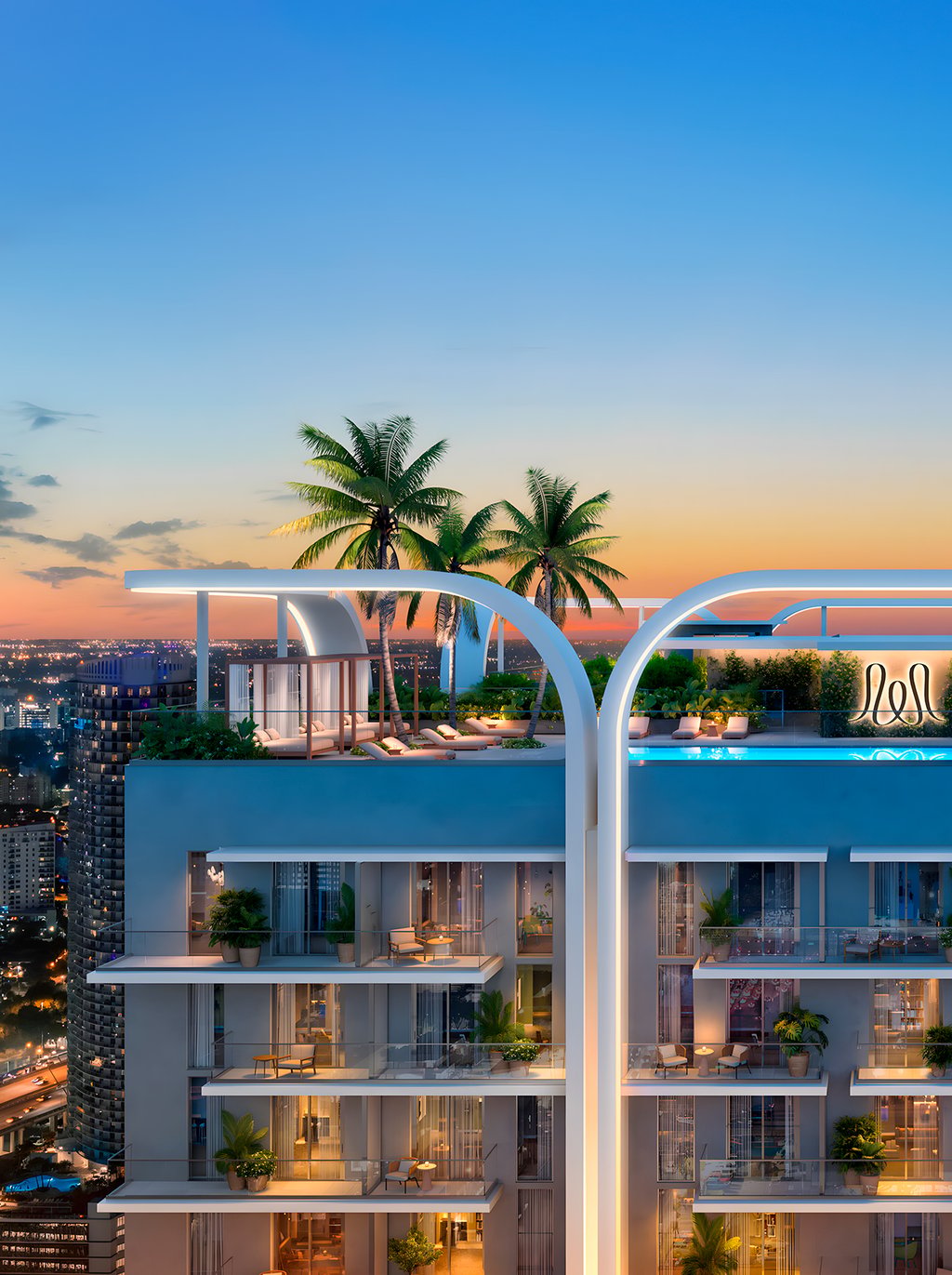 House of Wellness Brickell introduces a new expression of Brickell living, where refined design is paired with a wellness-forward mindset. Rising 46 stories above Miami’s most dynamic district, the tower blends hotel-inspired services, restorative amenities, and residences designed for light, comfort, and calm. Thoughtful interiors, smart planning, and an elevated sense of privacy create a daily rhythm that feels both energizing and grounded, in every detail. This is a sanctuary for modern owners who value well-being as much as location.