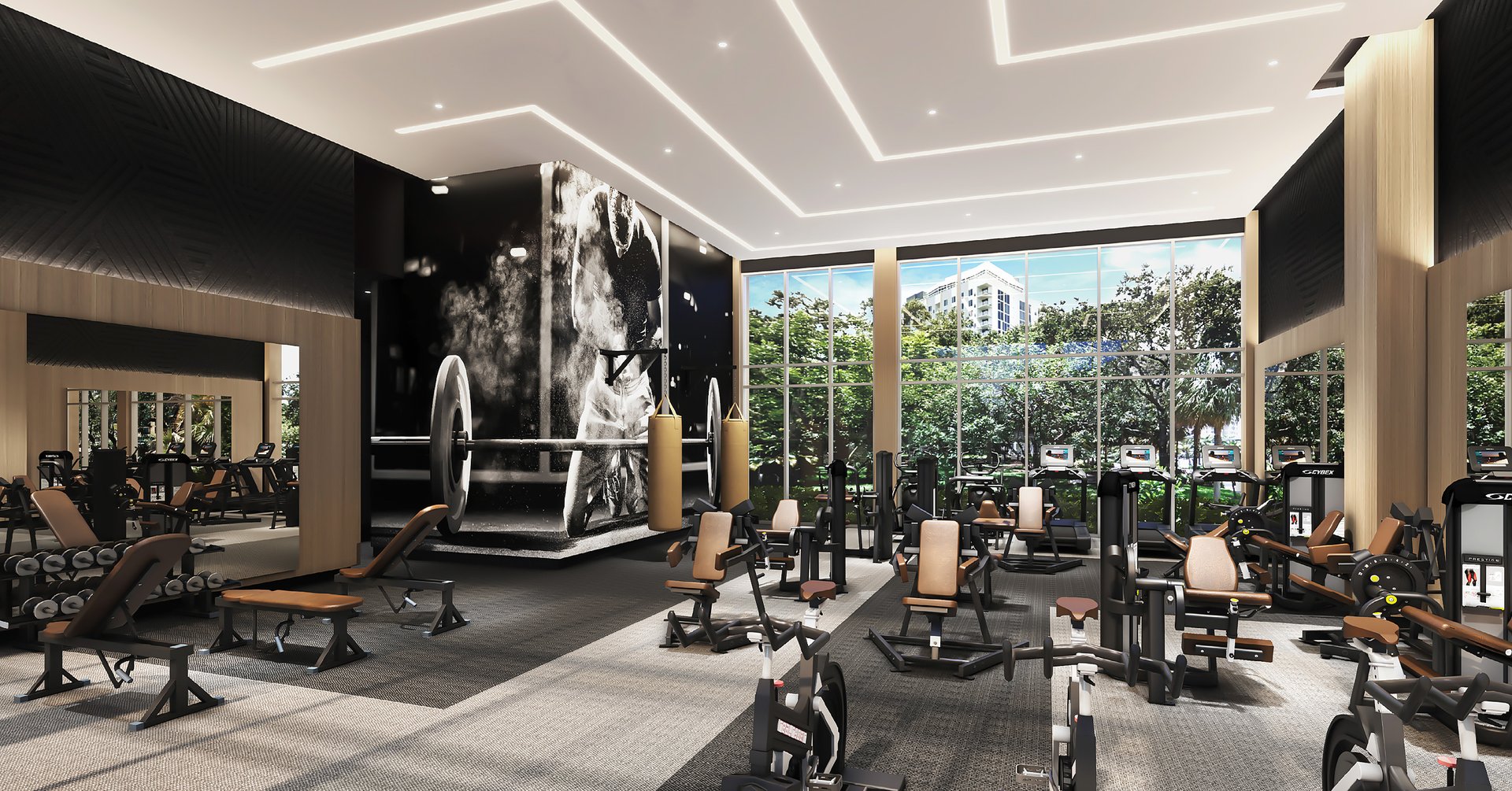 The state-of-the-art fitness center is an integral part of Sixth & Rio's amenities, offering residents advanced equipment and space to maintain an active lifestyle.
