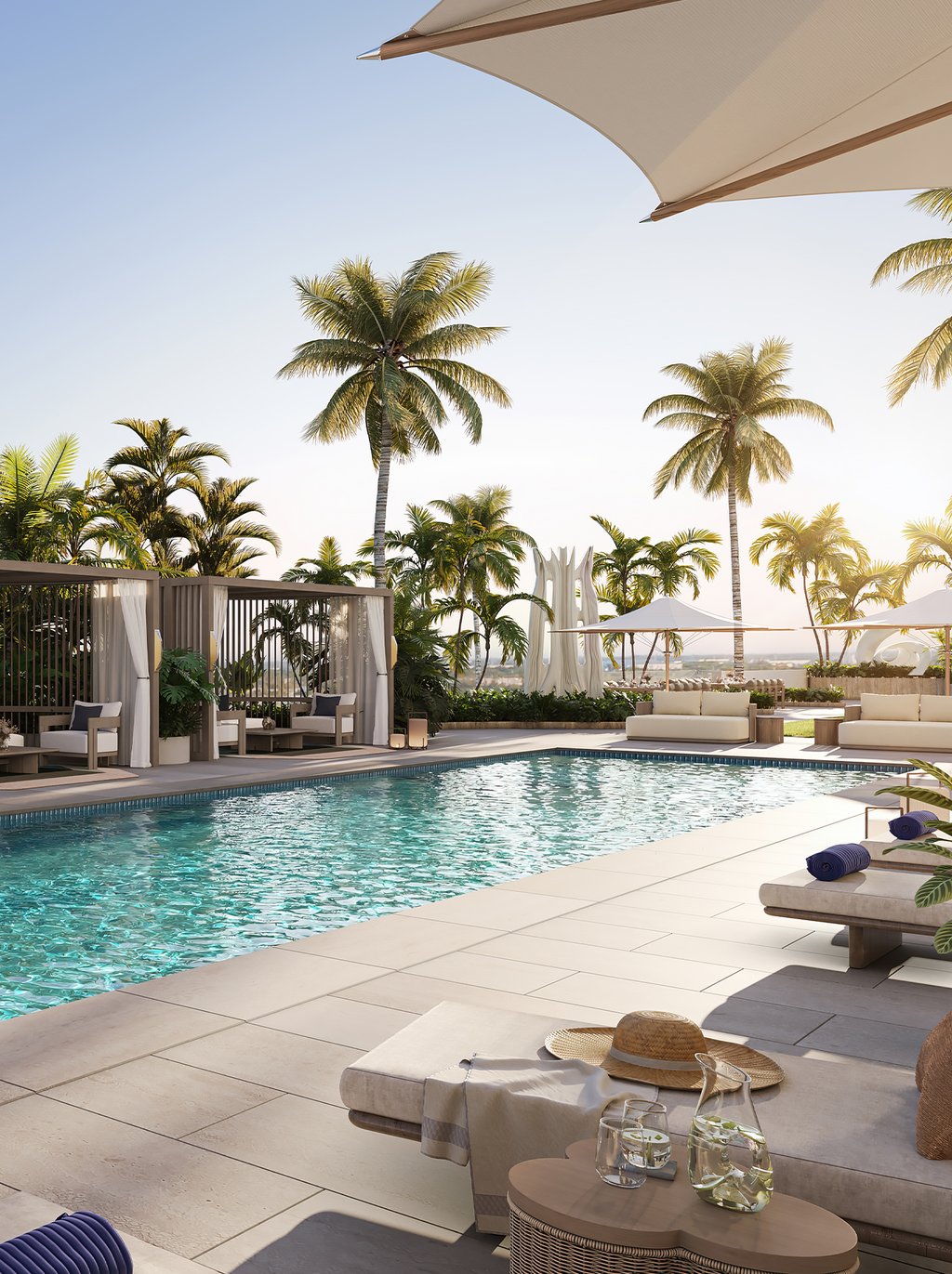 The upper deck offers an exquisite outdoor haven for relaxation and recreation. Complete with a lavish swimming pool, dedicated attendants, and delectable food and beverage selections, residents can unwind in style.