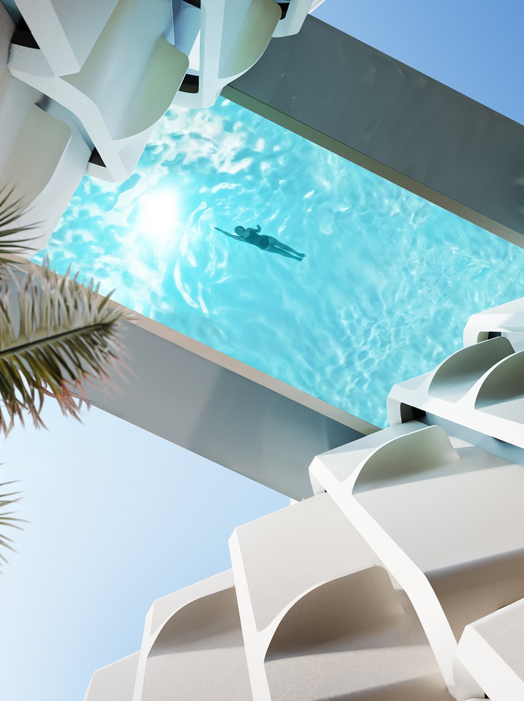 Suspended at 125 feet, a luxurious pool seemingly floats in mid-air. This architectural marvel offers swimmers breathtaking views and an unforgettable experience.