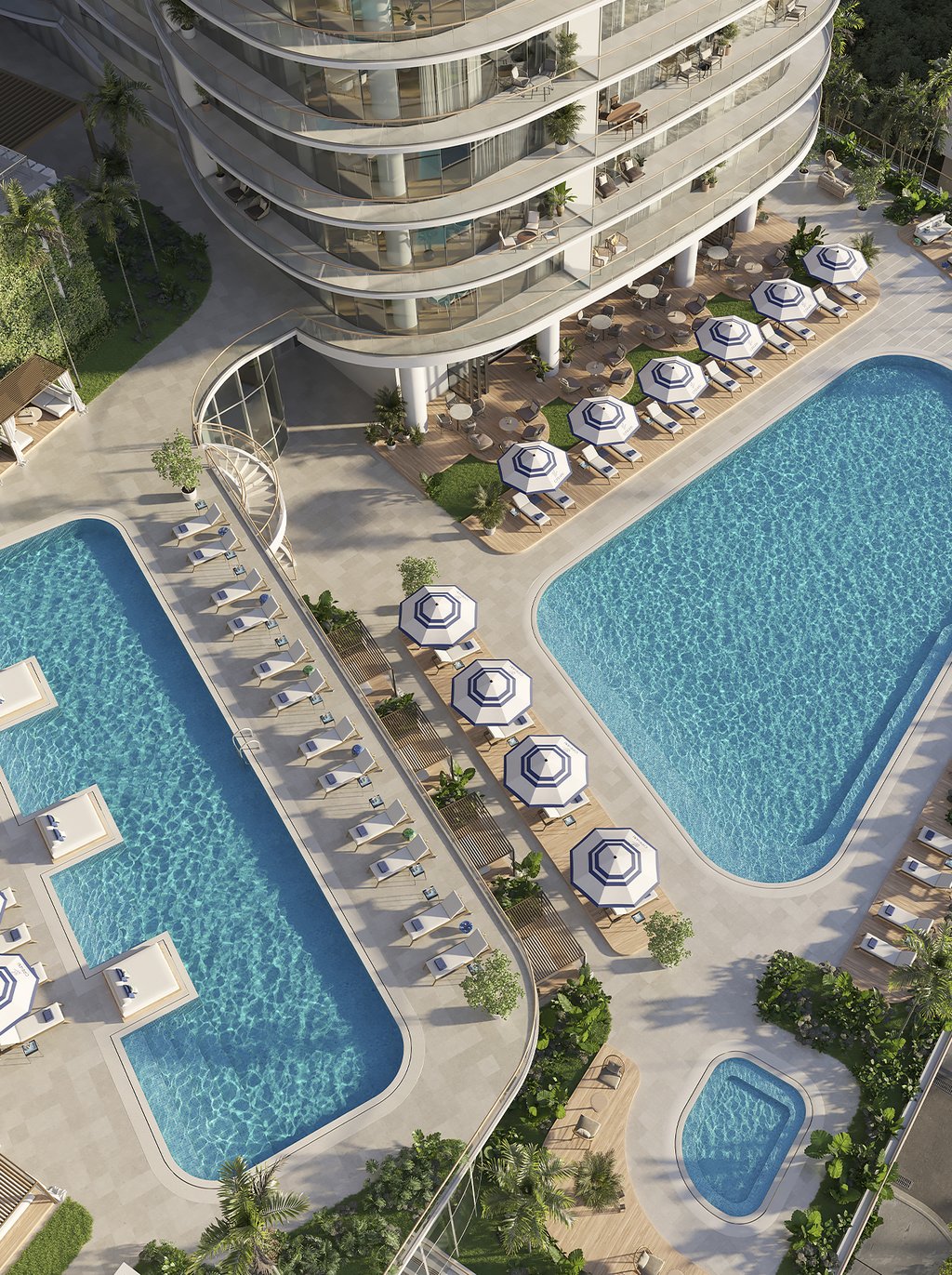 Two lap swimming pools available for residents to enjoy at any time of the day.