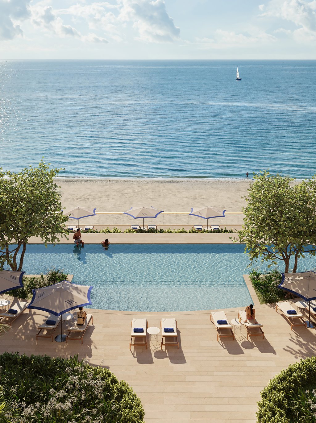 Experience a lavish 20,000-square-foot oceanfront pool deck, complete with a lap pool and exceptional pool service, providing an unparalleled sanctuary for relaxation and peace.