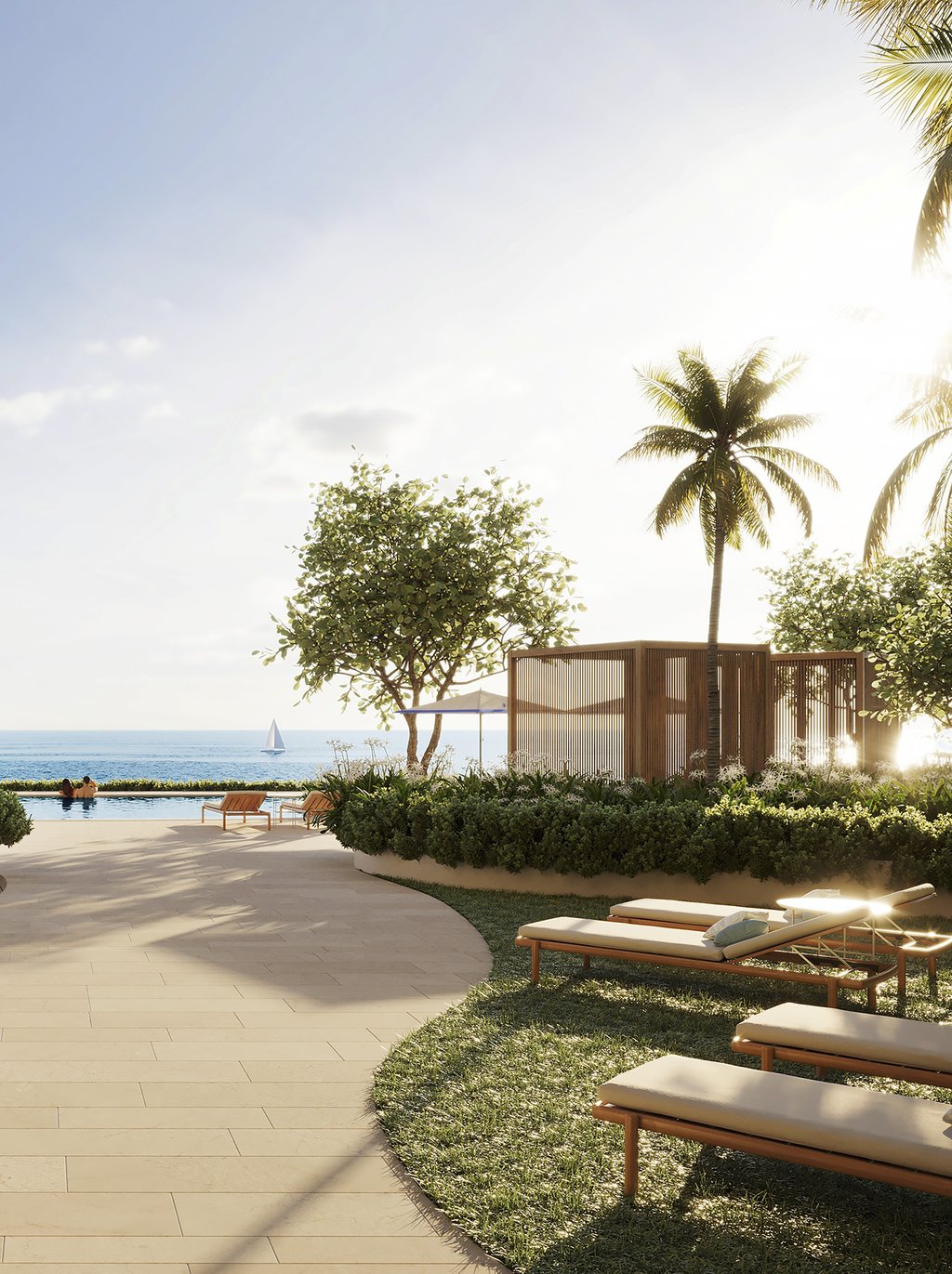 200 feet of pristine beachfront access, complemented by a charming beachside cafe and dedicated beach services, ensuring a delightful oceanside lifestyle.