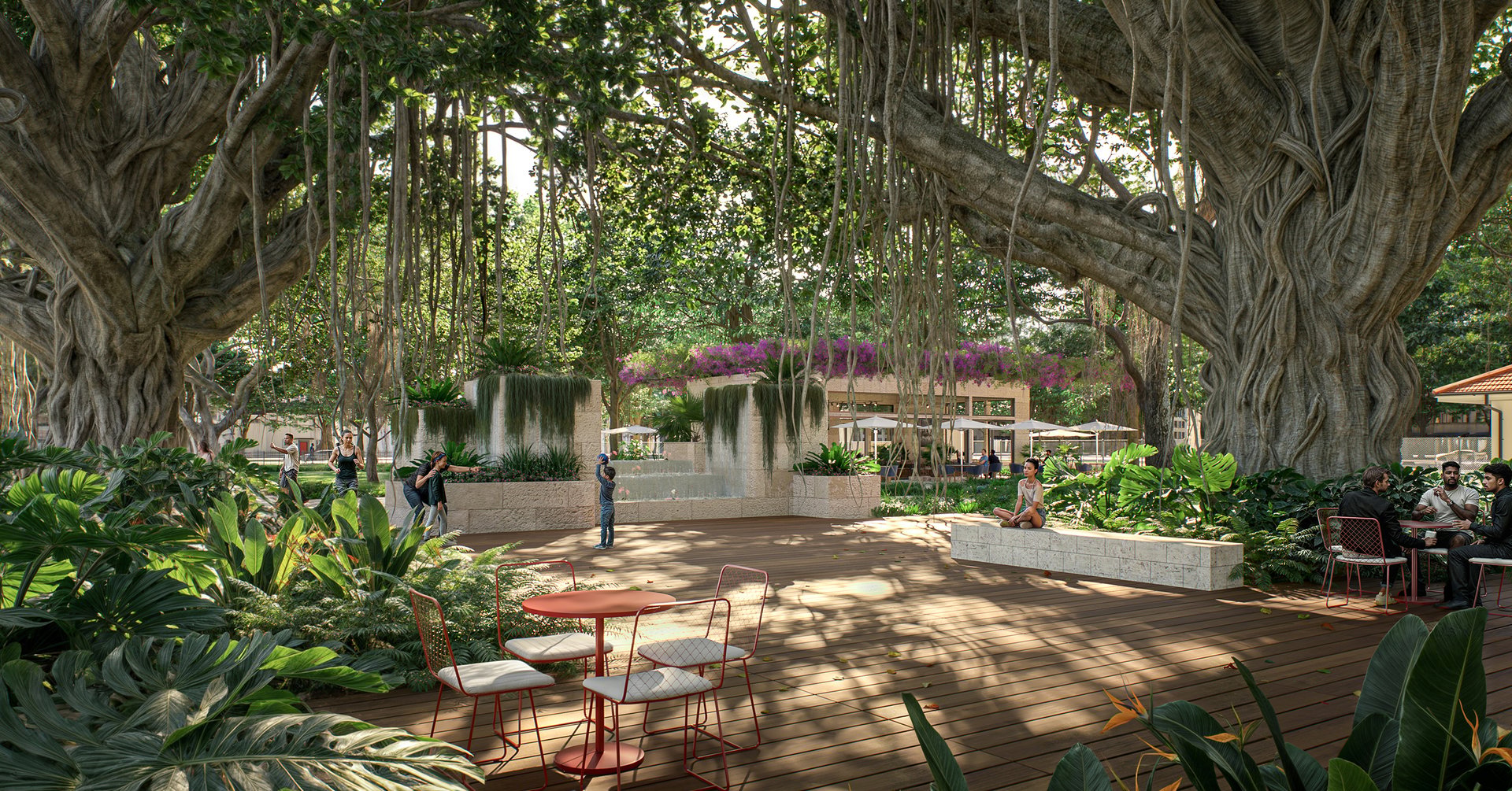 Ziggurat is designed with wellness as a core element. The project incorporates native plantings, Banyan trees, natural woods, and refracted light to create a holistic environment. In addition, the building offers a suite of custom therapies and treatments.