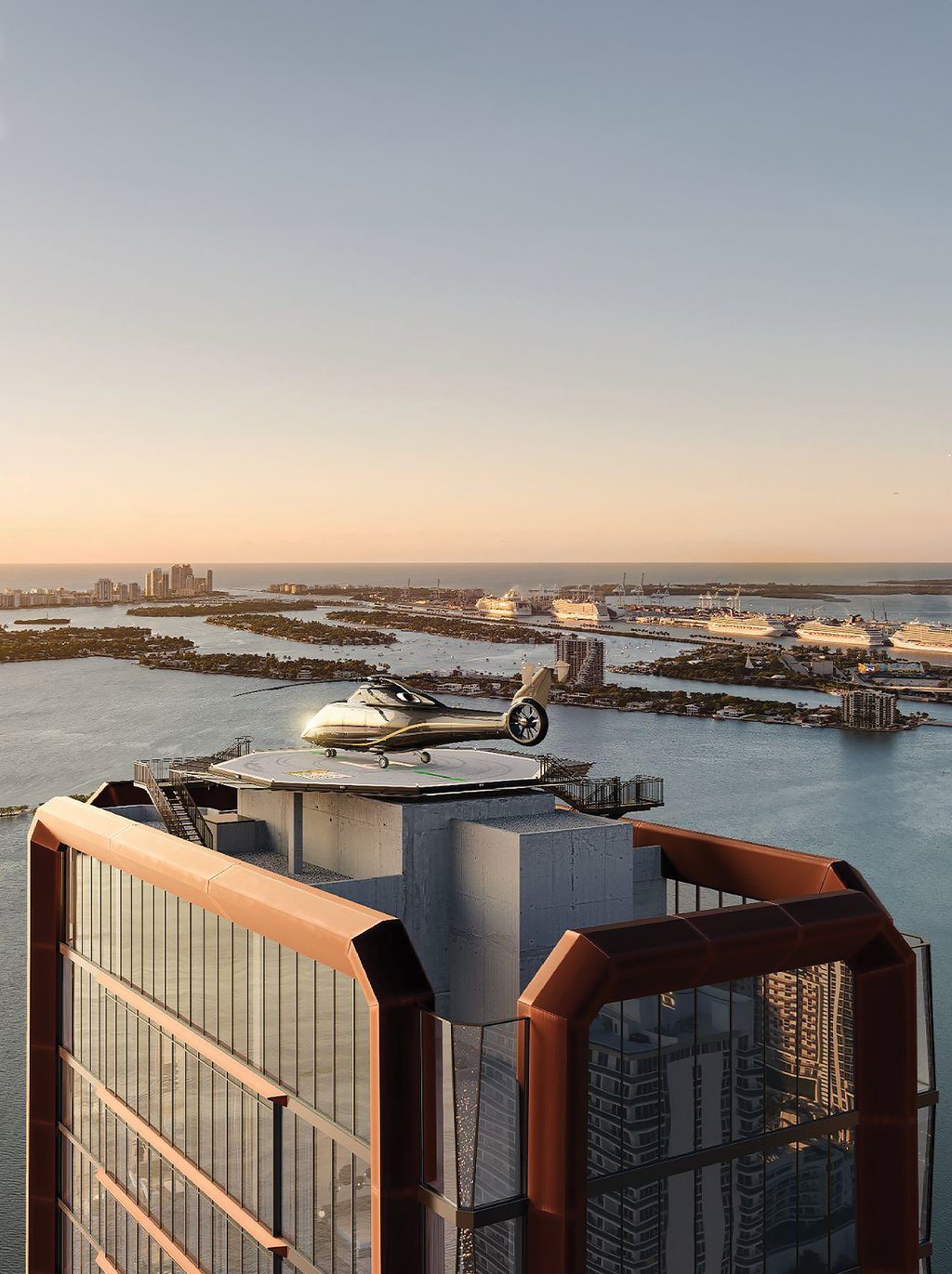 For the ultimate convenience and comfort, allowing residents to reach any destination in a fraction of the standard travel time. The helipad is impeccably designed to ensure a stress-free and comfortable environment for take-off and landing.