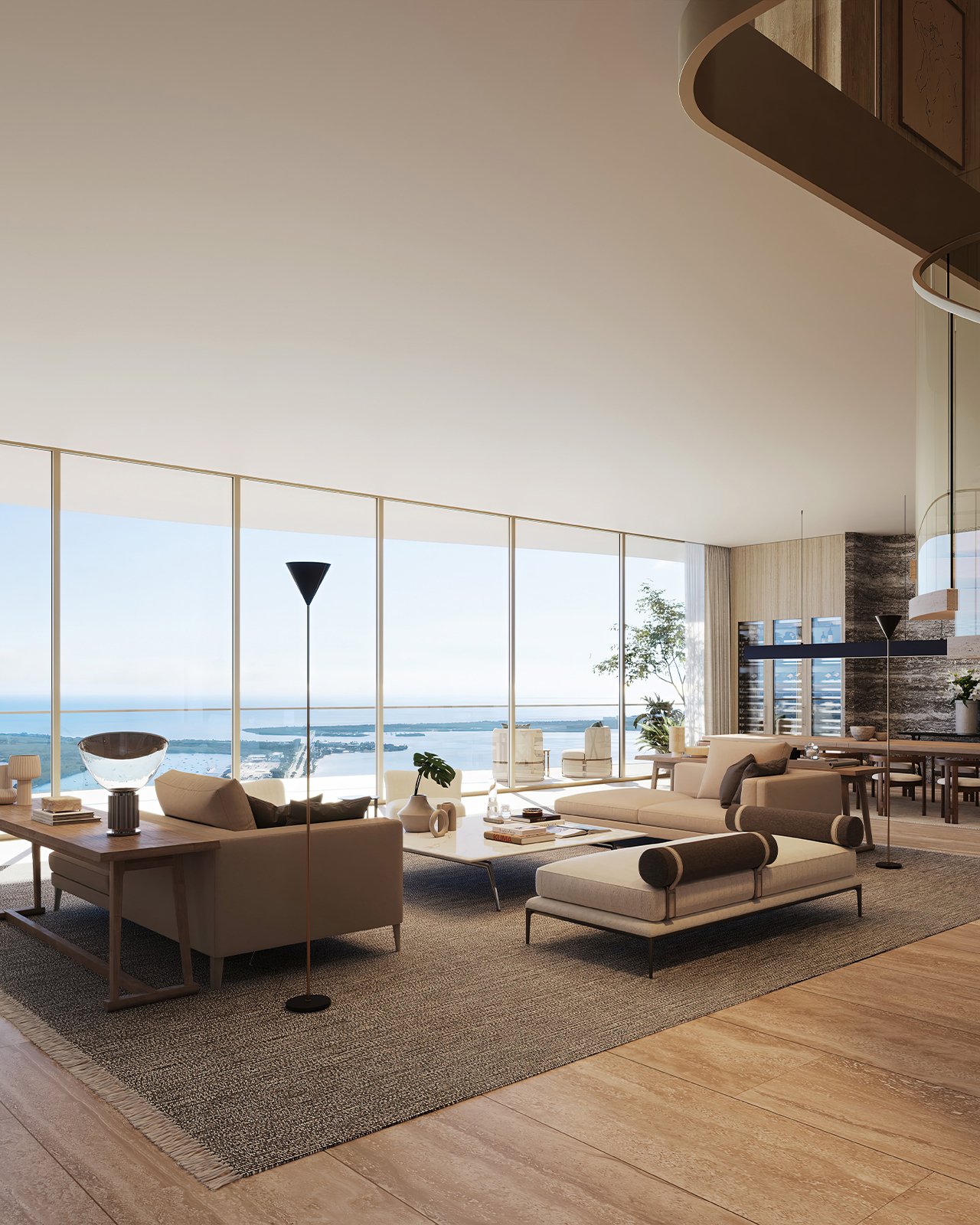 A branded residence interior, staffed and quietly run